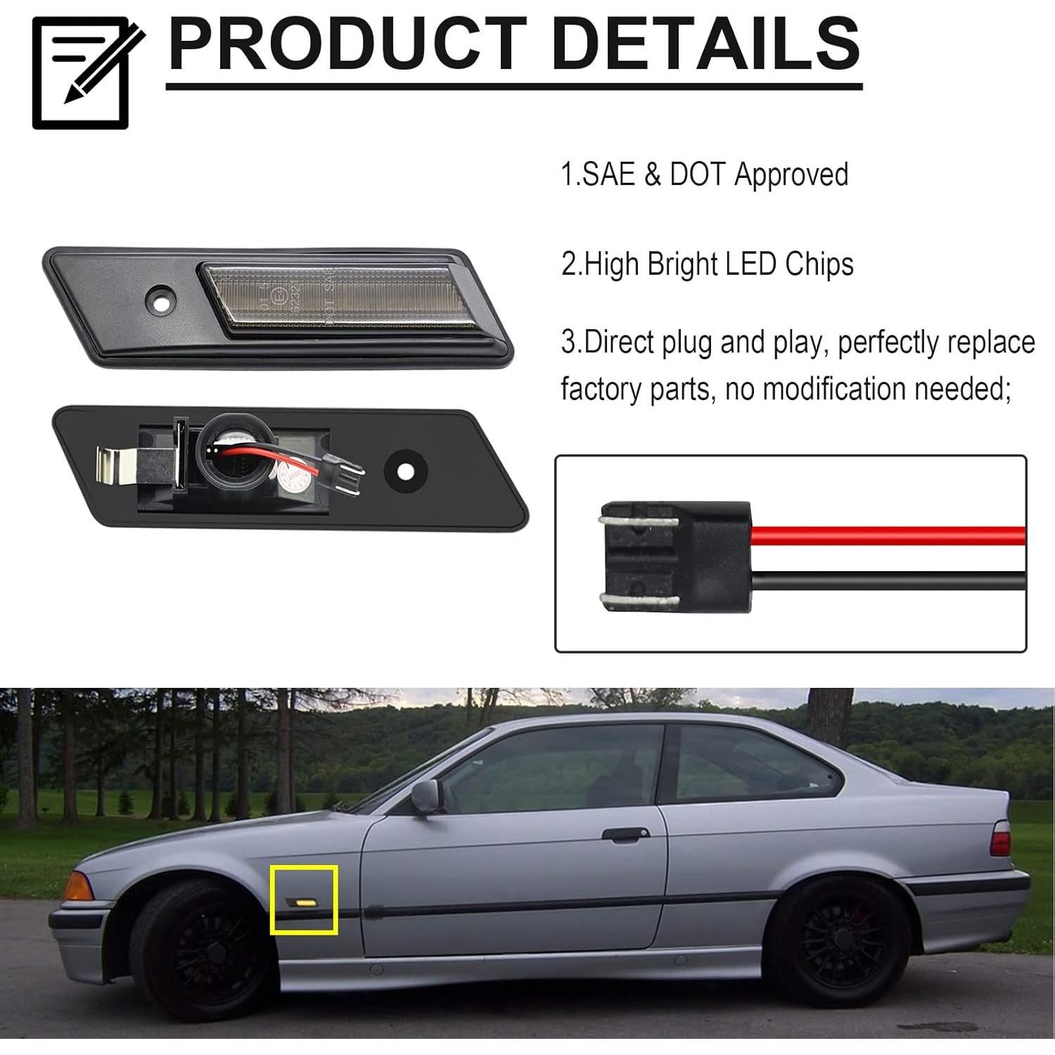 Luz de señal de giro LED secuencial Mynoway E36 1992-1996