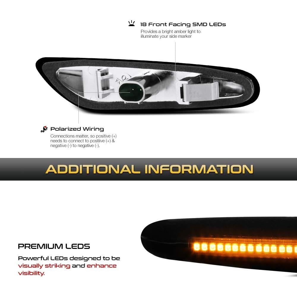 Luz LED Marcador Lateral VIPMOTOZ Ahumada para BMW E82 E88 E90 E91 E92 E93 E60 E61 E83