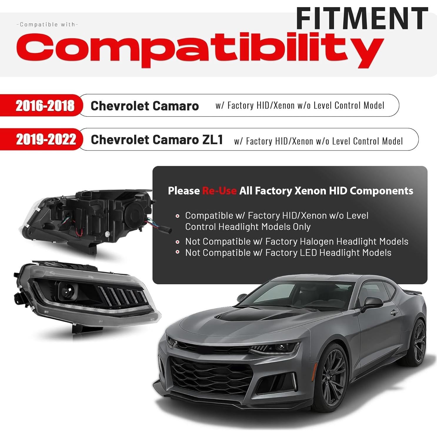 Faros HECASA LED Secuencial para Chevrolet Camaro 2016-2022