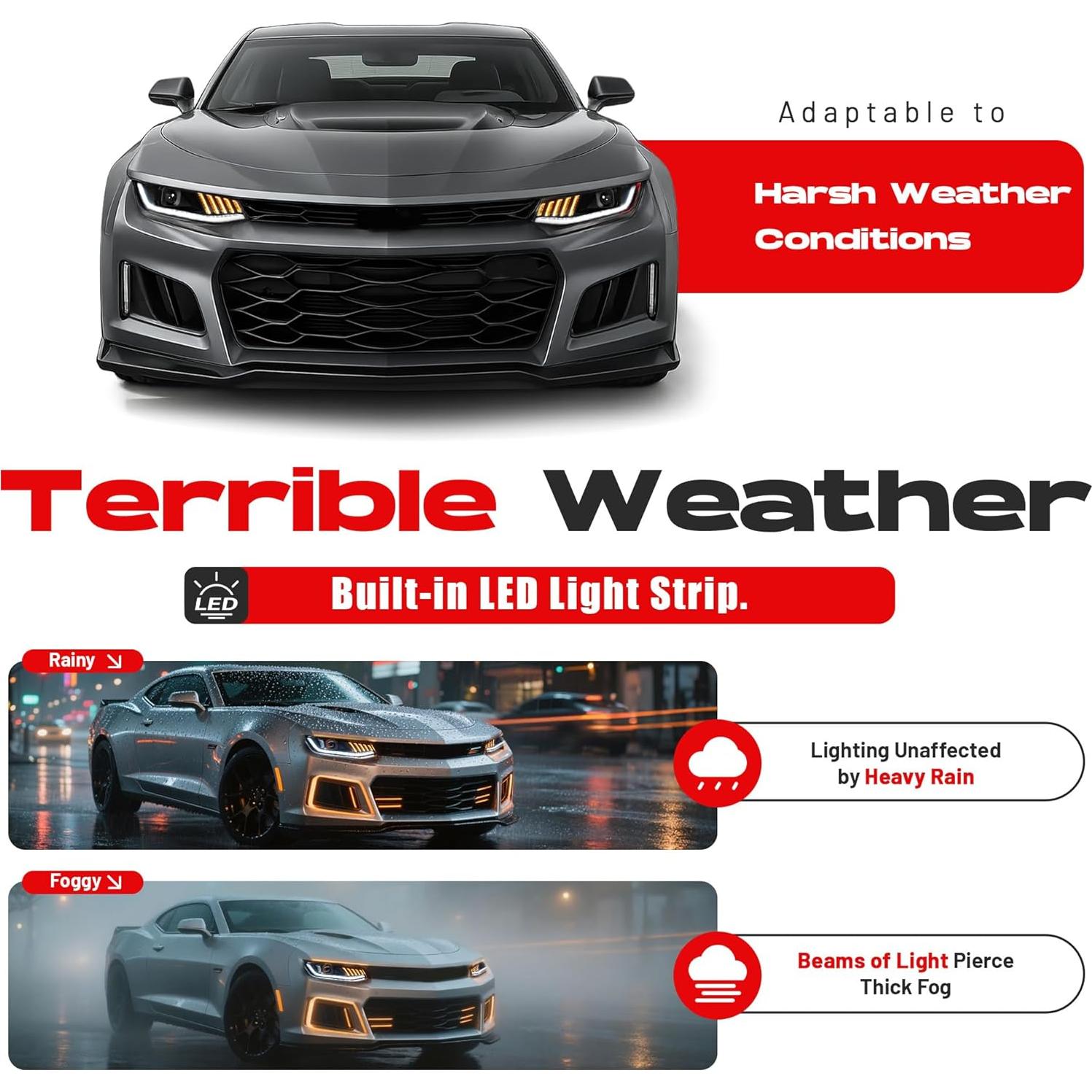 Faros HECASA LED Secuencial para Chevrolet Camaro 2016-2022