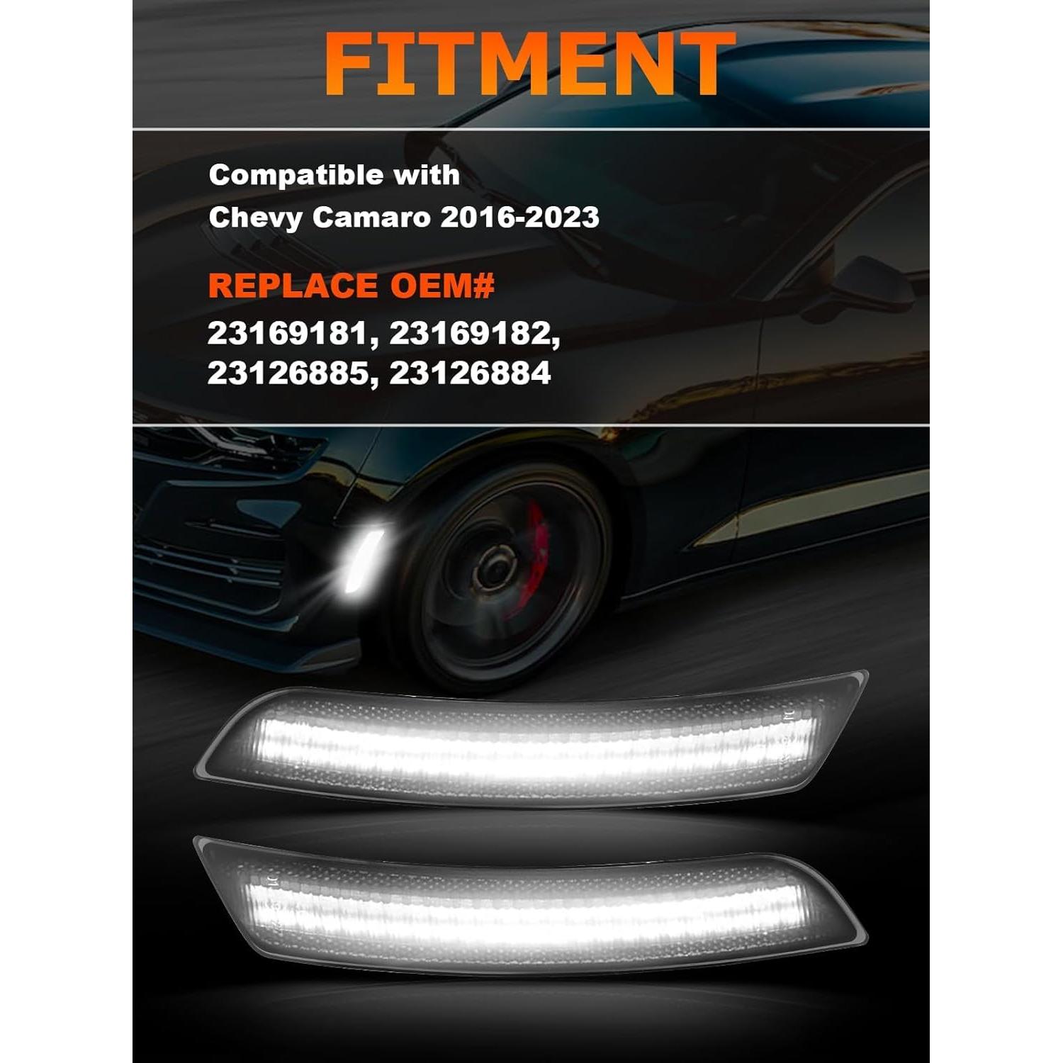 Luz de Marcador Lateral LED GDUKOP para Chevy Camaro 2016-2023