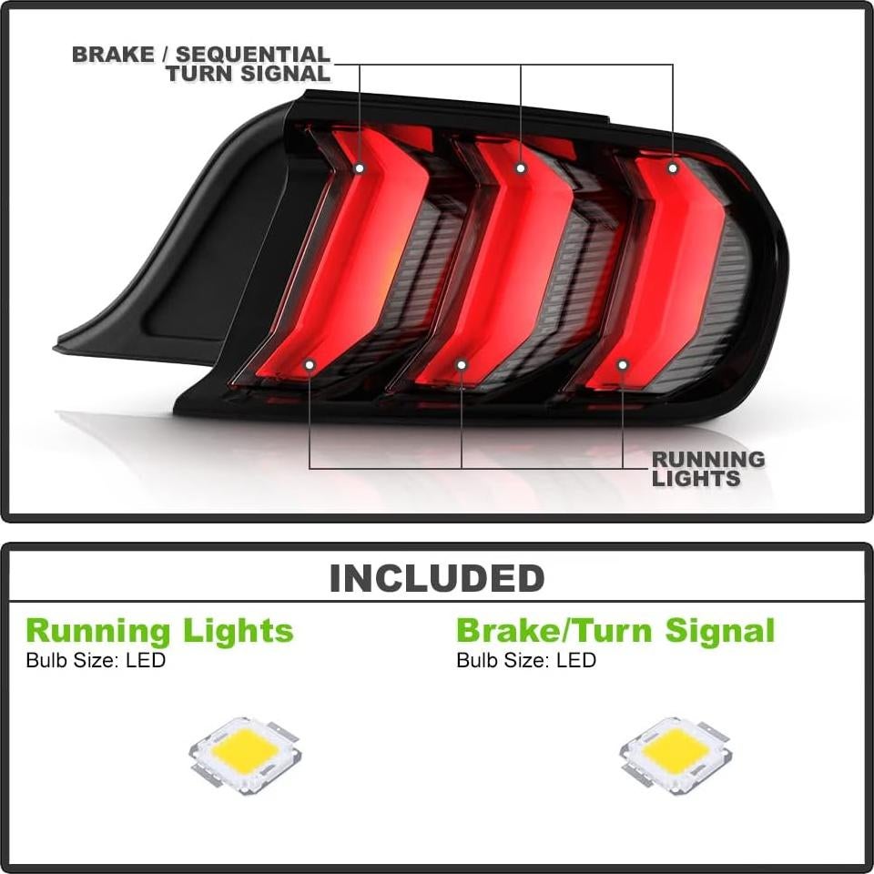 Luces Traseras LED ACANII para Ford Mustang 2015-2021