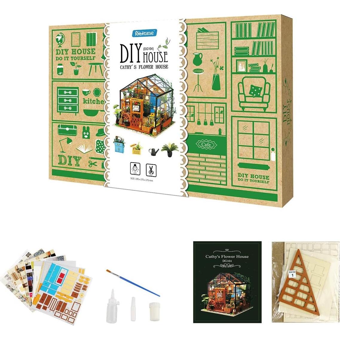 Rolife Kit Casa Miniatura DIY Invernadero LED 17x17 cm