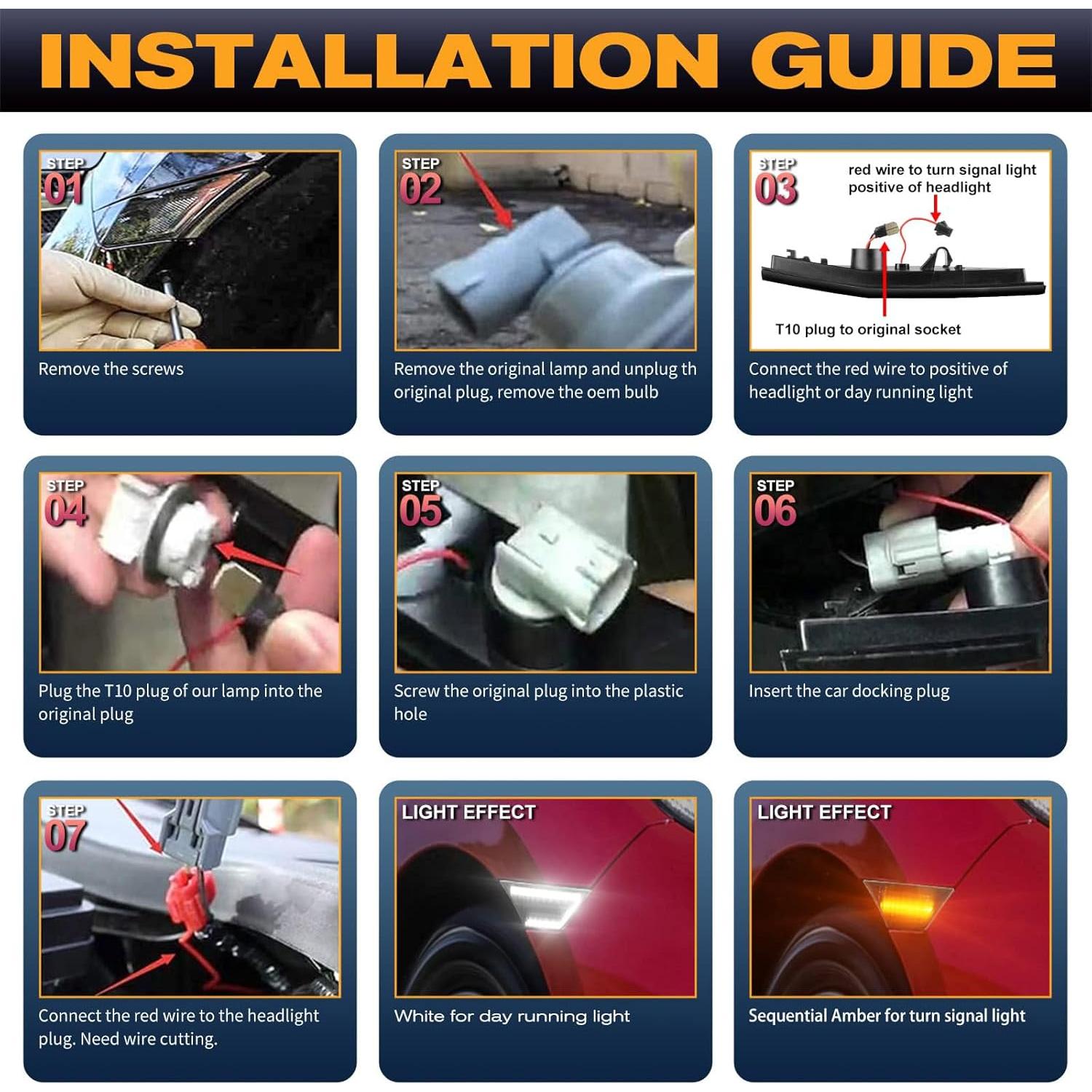 Luz LED Marcador Lateral AUTOXBERT para Honda Civic 2016-2021