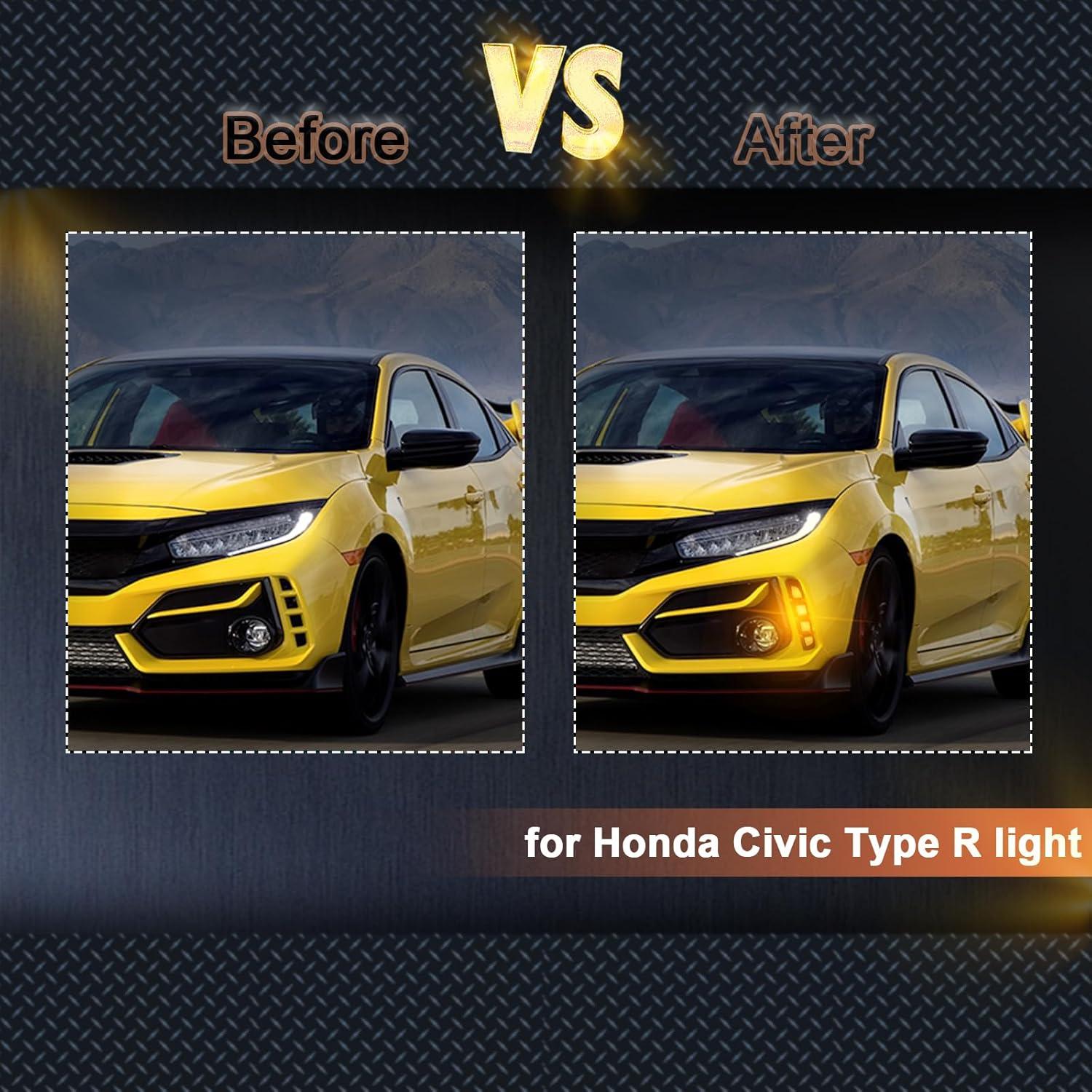 Luz LED de Circulación Diurna y Antiniebla para Honda Civic Type R 2017-2021