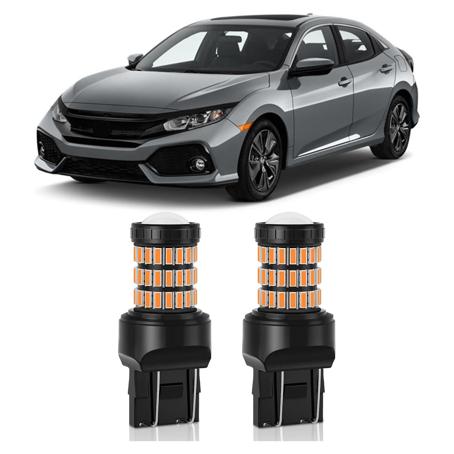 Bombillas LED Amarillo Ámbar 7443 MEALAM para Honda Civic 2012-2021