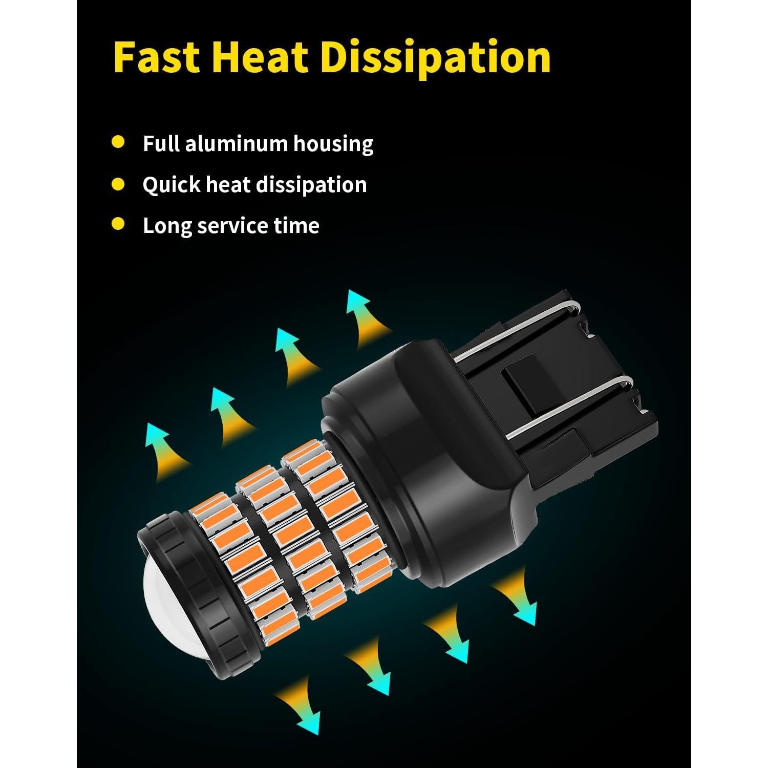 Bombillas LED Amarillo Ámbar 7443 MEALAM para Honda Civic 2012-2021