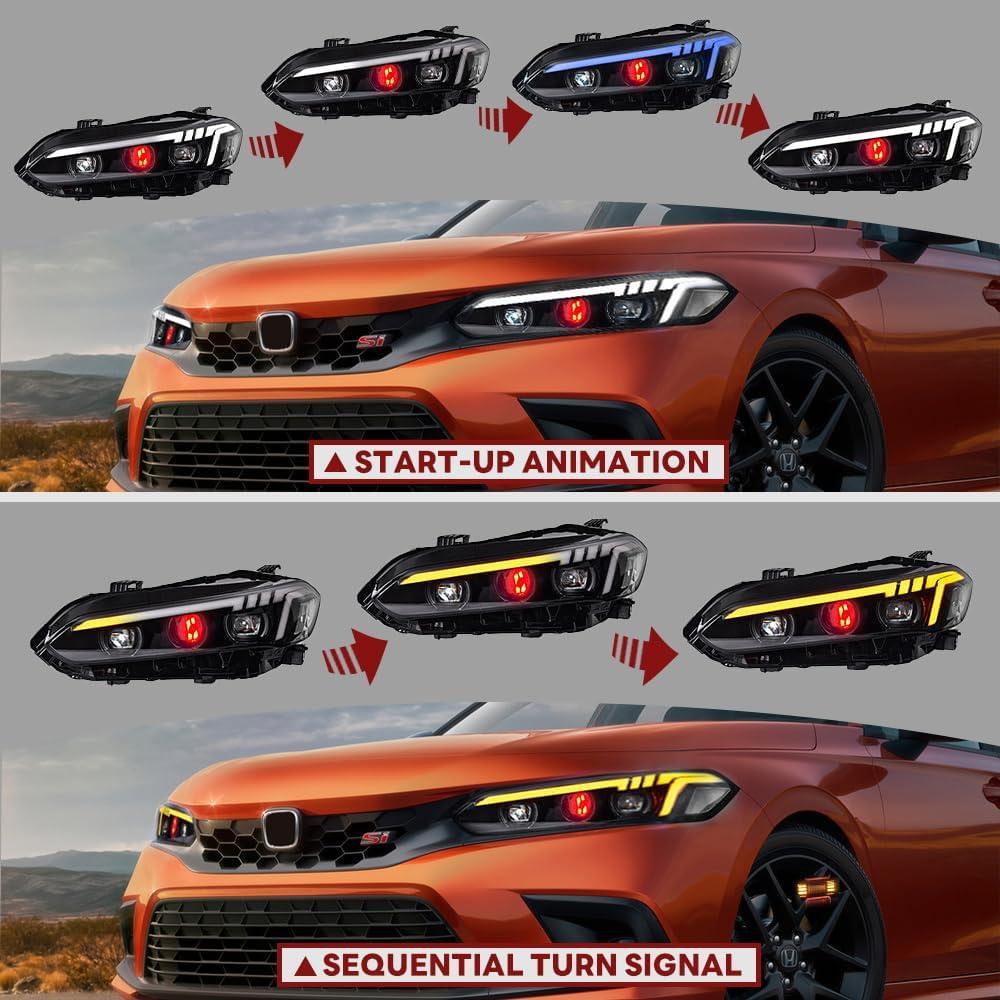 Faros LED COOLCMP para Honda Civic 11ª Gen 2022-2025