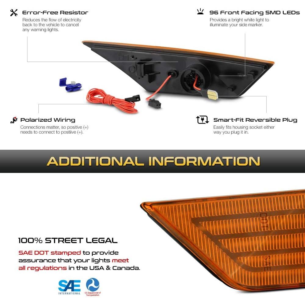 Luz de Marcador Lateral LED Ámbar VIPMOTOZ para Honda Civic 2016-2021