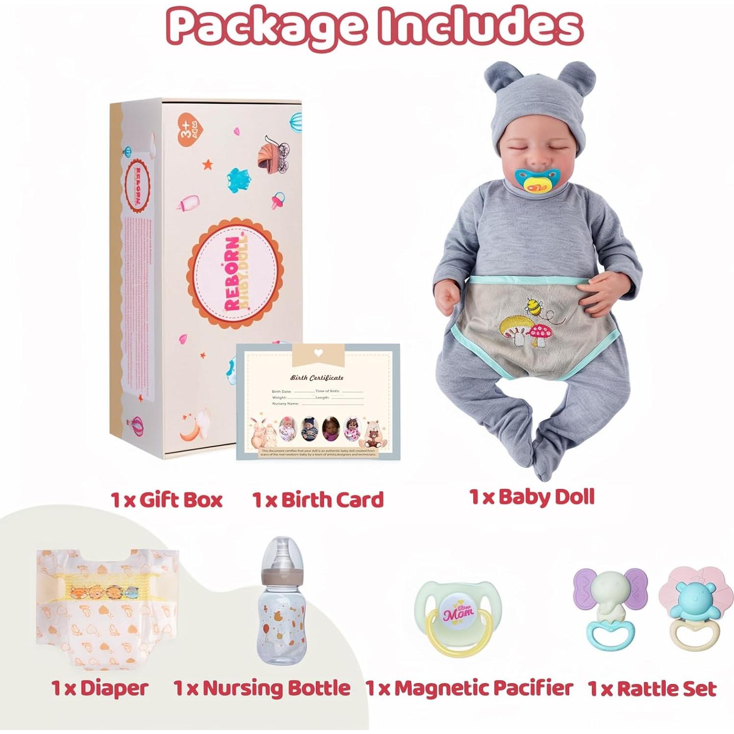 Muñeca de Bebé Renacida JIZHI 43 cm Realista con Accesorios