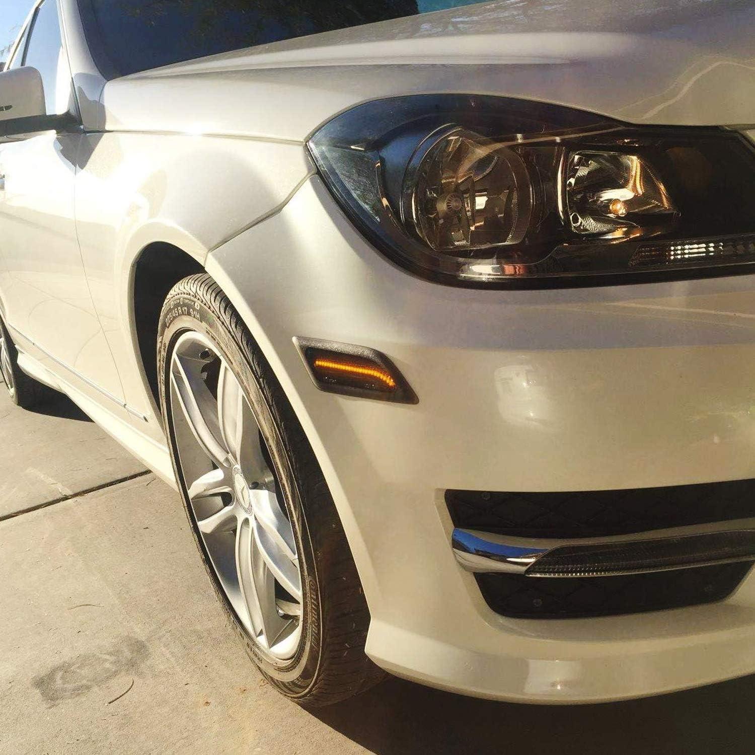 Kit Luz Marcador Lateral LED Ahumada Ámbar iJDMTOY para Mercedes 2012-14