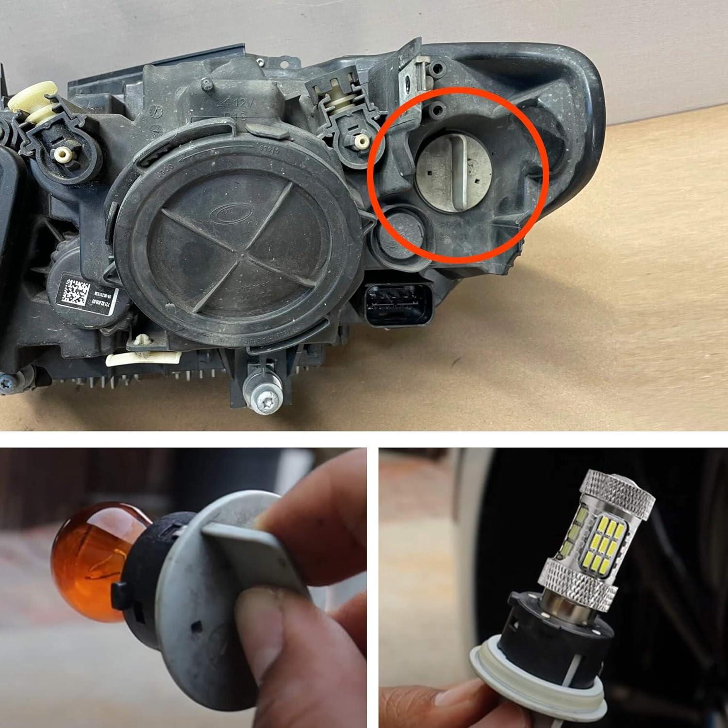 Bombillas LED iJDMTOY 54-SMD 7507 PY21W Canbus Blancas para BMW