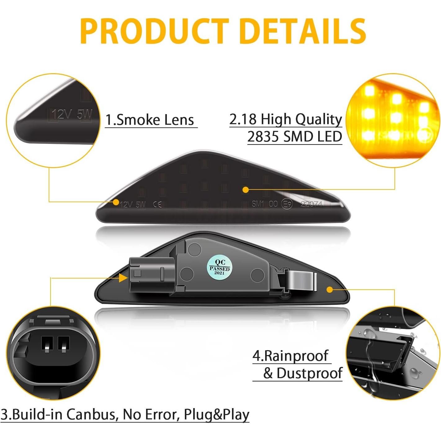 Luces de Giro Secuenciales Amarillas Asasytal para BMW X3 X5 X6