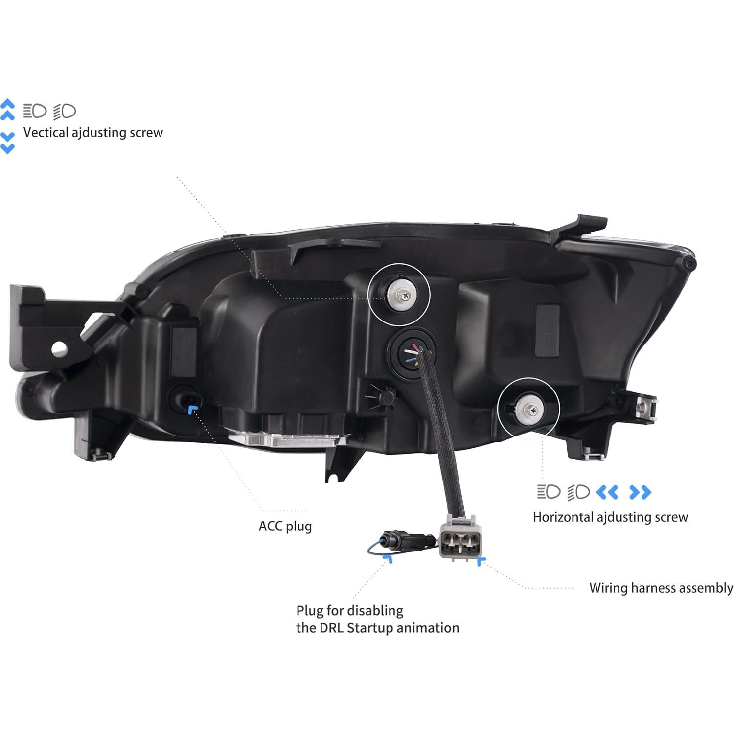 Faros LED VLAND para Subaru WRX Impreza 2008-2014 Ámbar