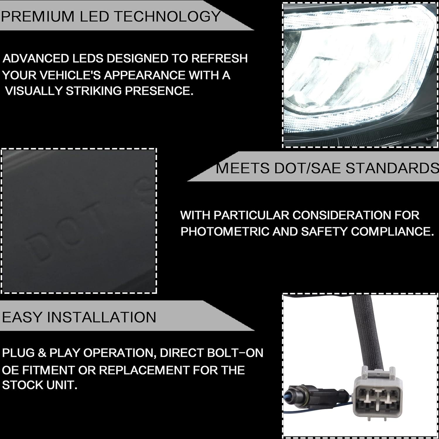 Faros LED VLAND para Subaru WRX Impreza 2008-2014 Ámbar