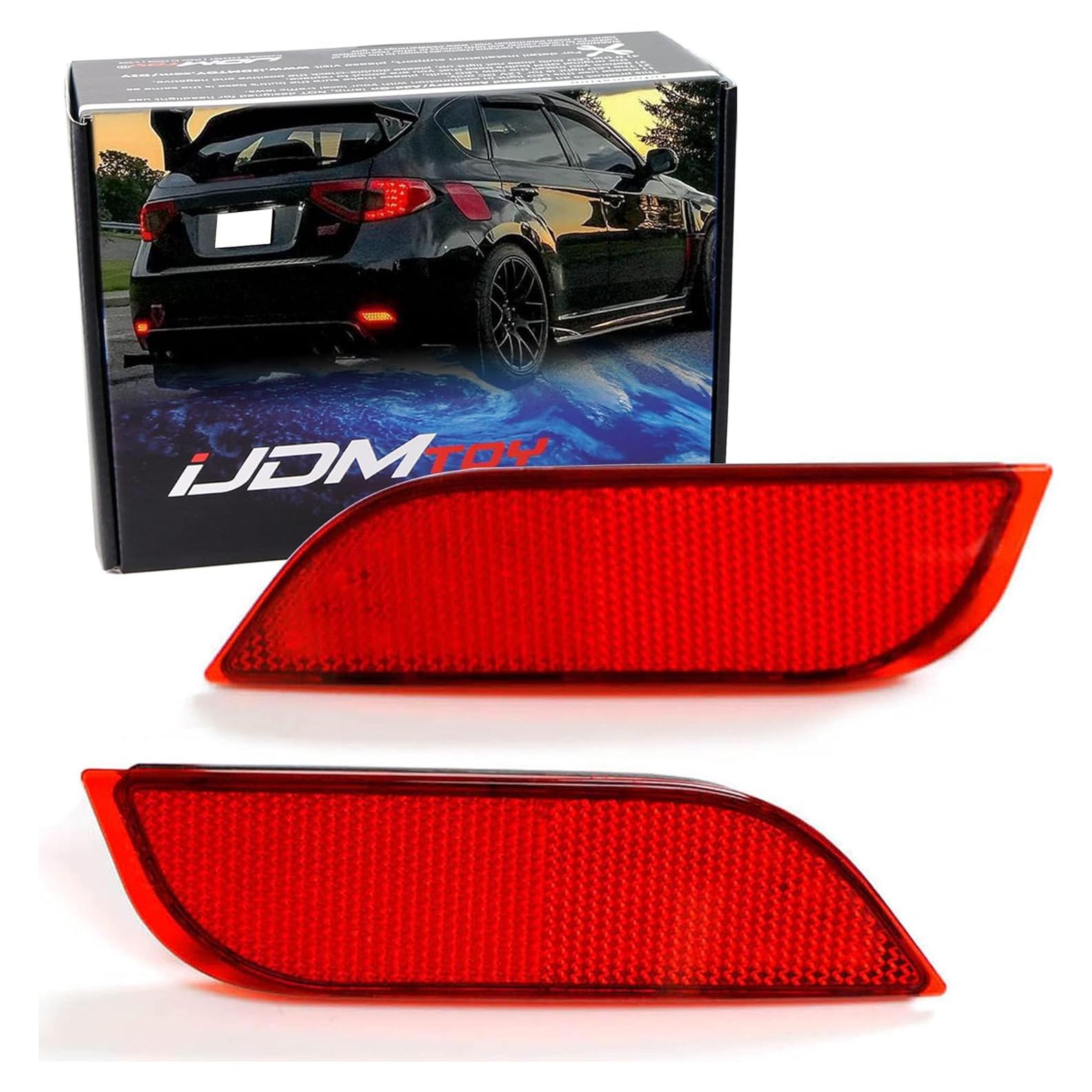 Luces LED Reflectoras de Parachoques iJDMTOY Rojo para Subaru