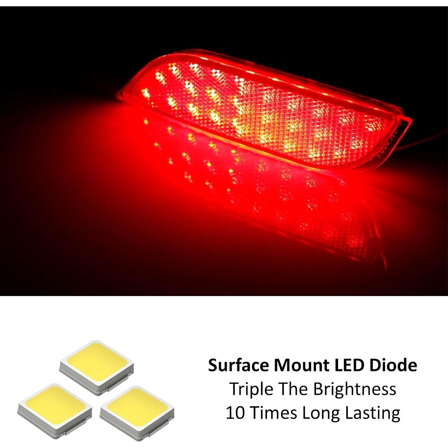 Luces LED Reflectoras de Parachoques iJDMTOY Rojo para Subaru