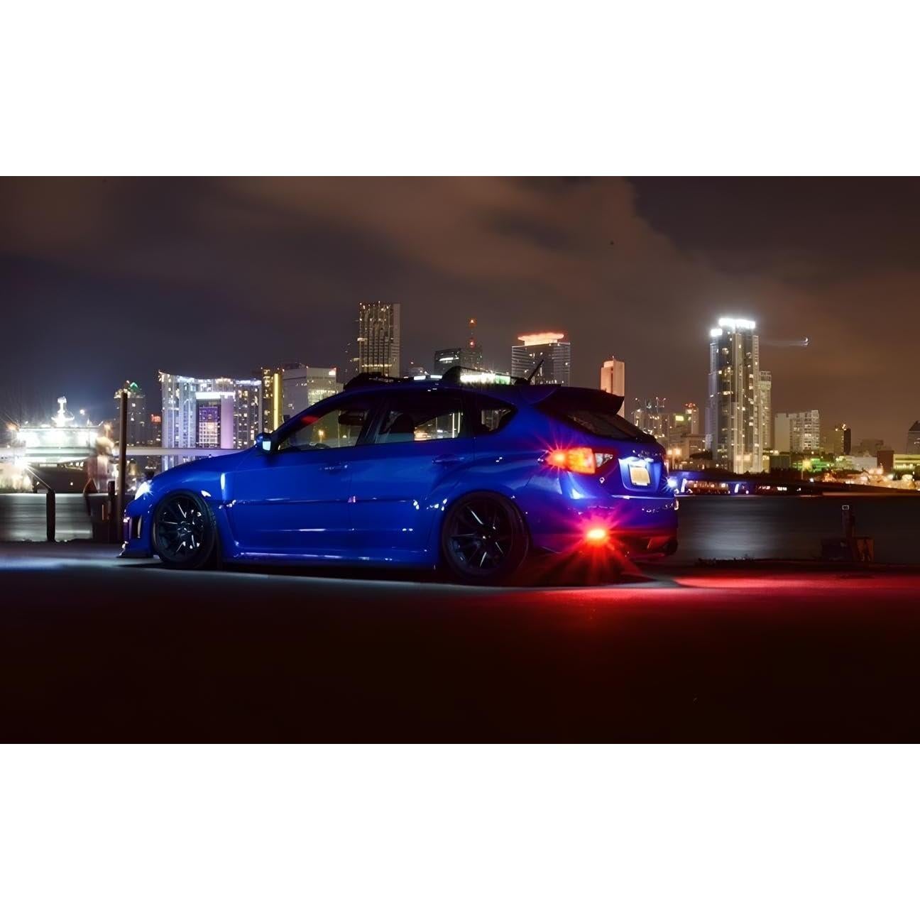 Luces LED Reflectoras de Parachoques iJDMTOY Rojo para Subaru