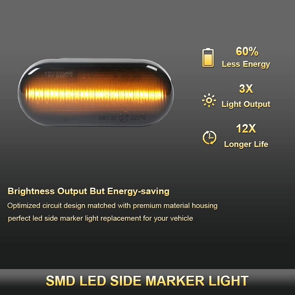 Gempro Luz de Señal LED Ámbar Dinámico para VW Golf/Jetta/Passat