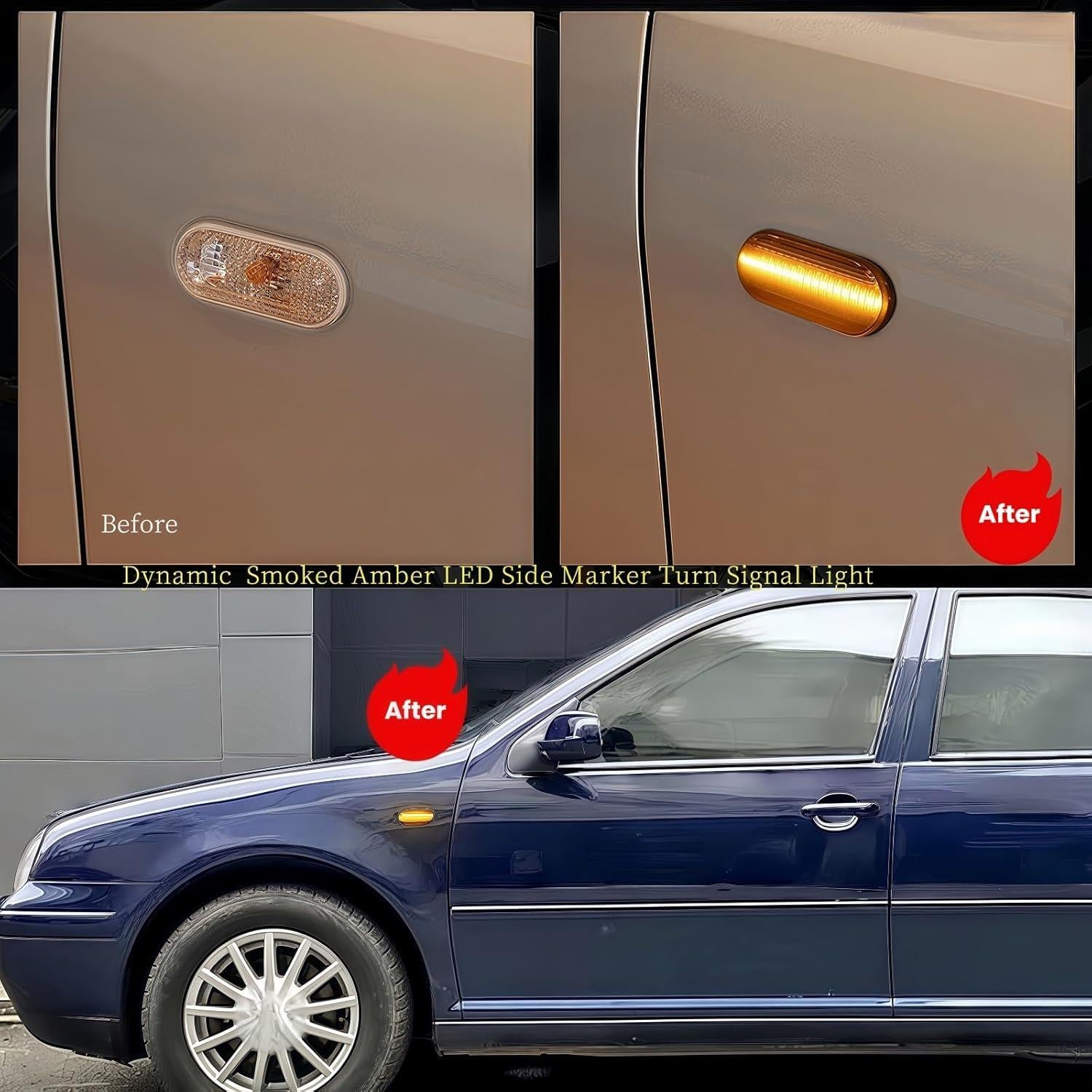 Luz de Señal de Giro LED HAHLOMEI Lente Ahumada para VW y Ford