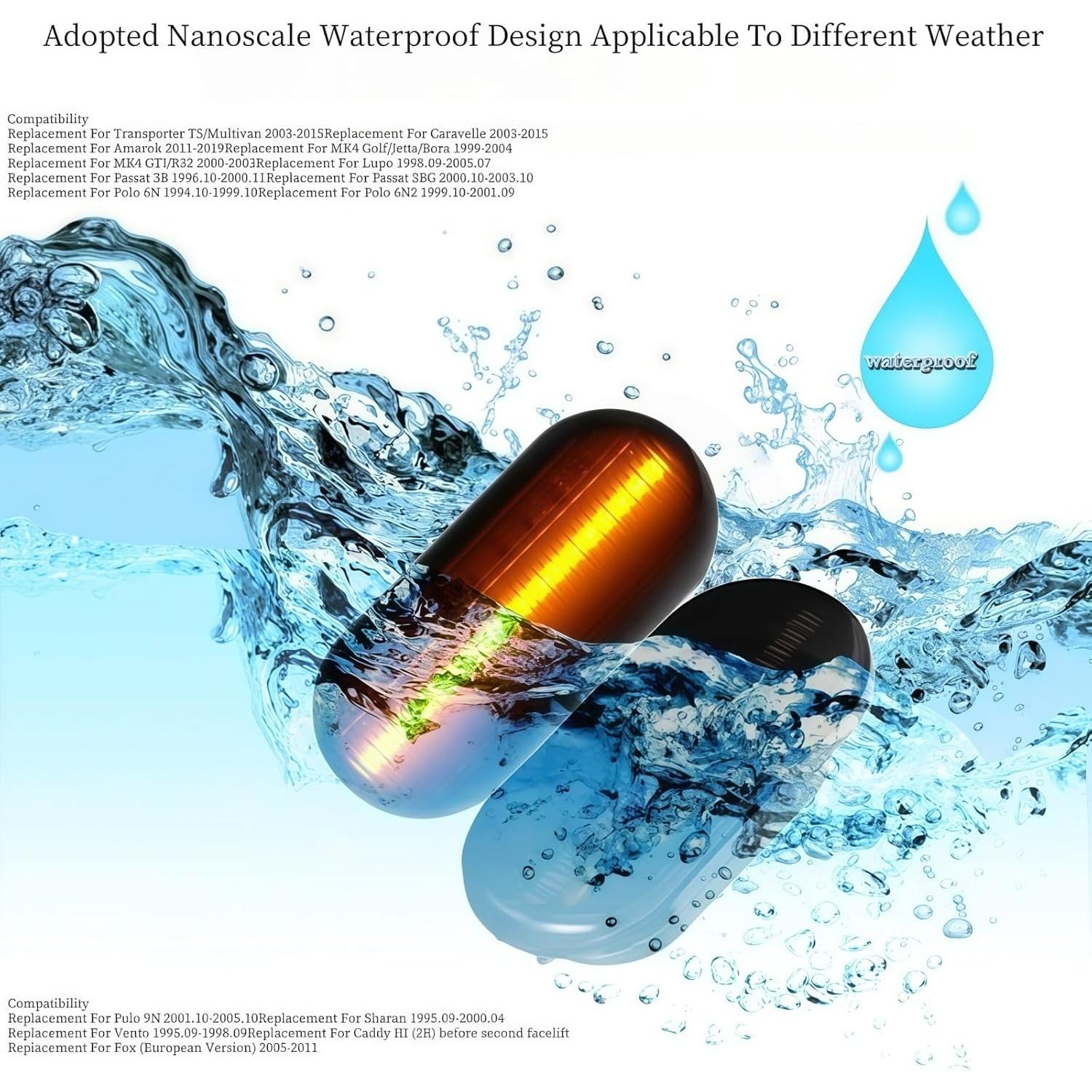 Luz de Señal de Giro LED HAHLOMEI Lente Ahumada para VW y Ford