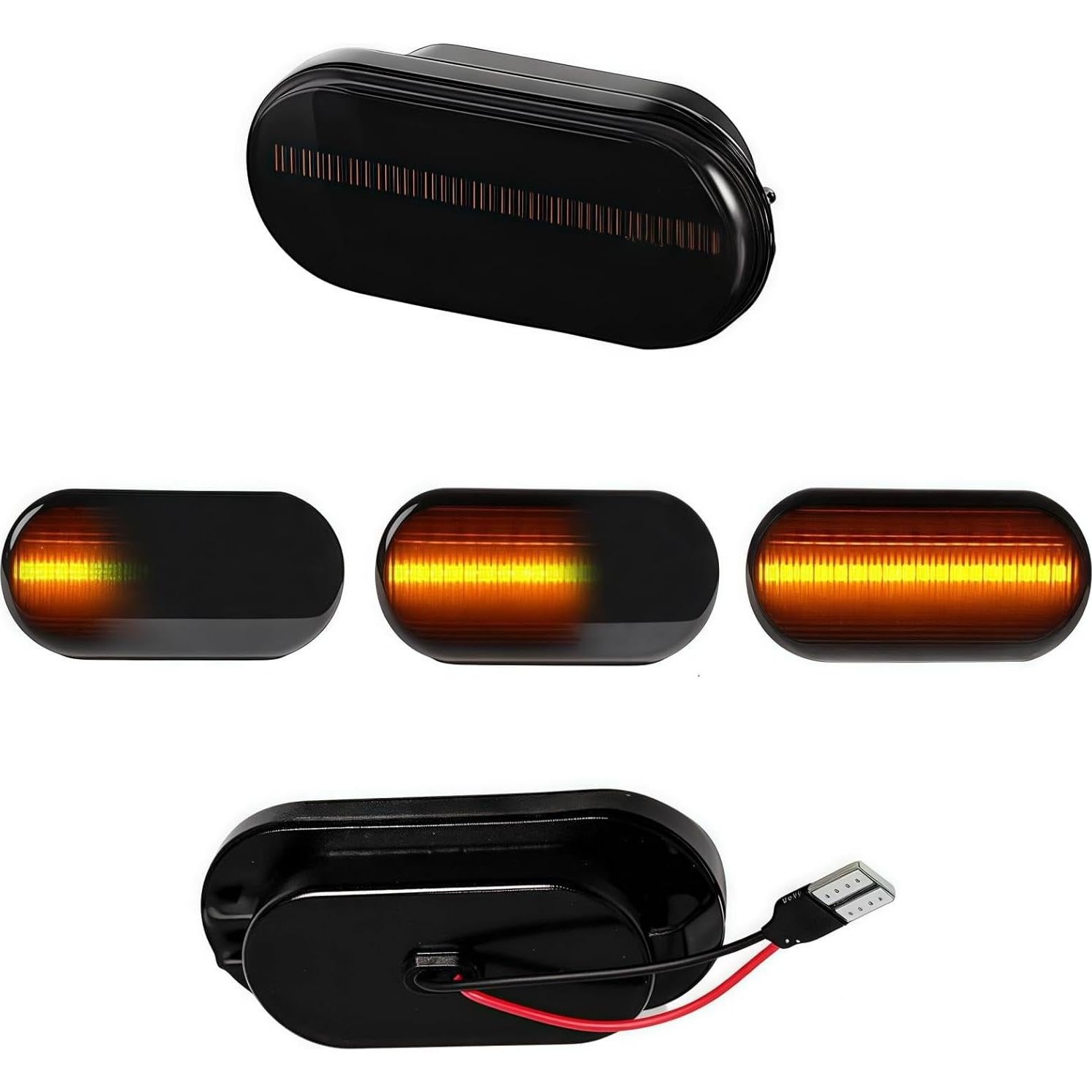 Luz de Señal de Giro LED HAHLOMEI Lente Ahumada para VW y Ford