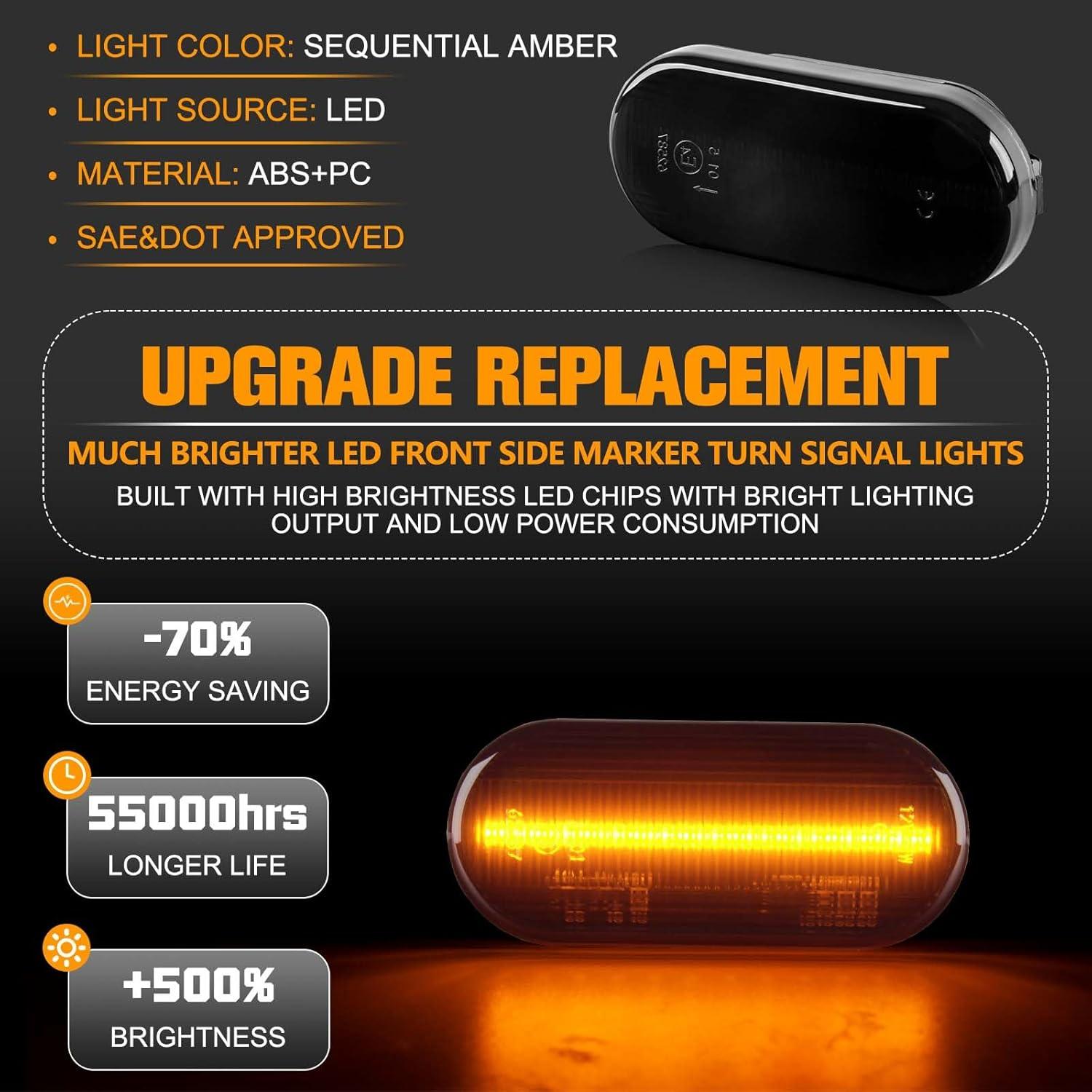 Luces de Marcador Lateral LED Gempro Ámbar VW MK4 Golf Jetta