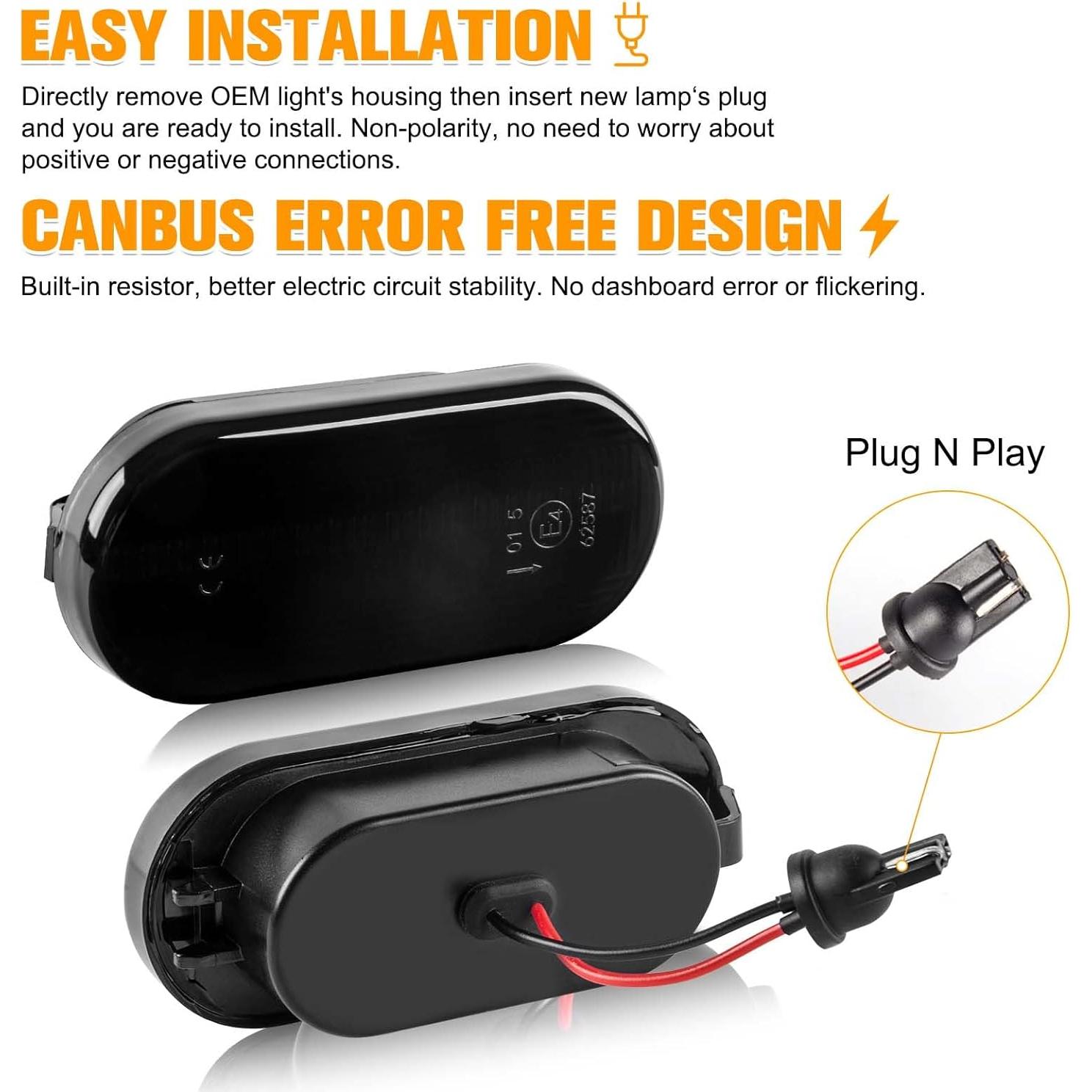 Luces de Marcador Lateral LED Gempro Ámbar VW MK4 Golf Jetta