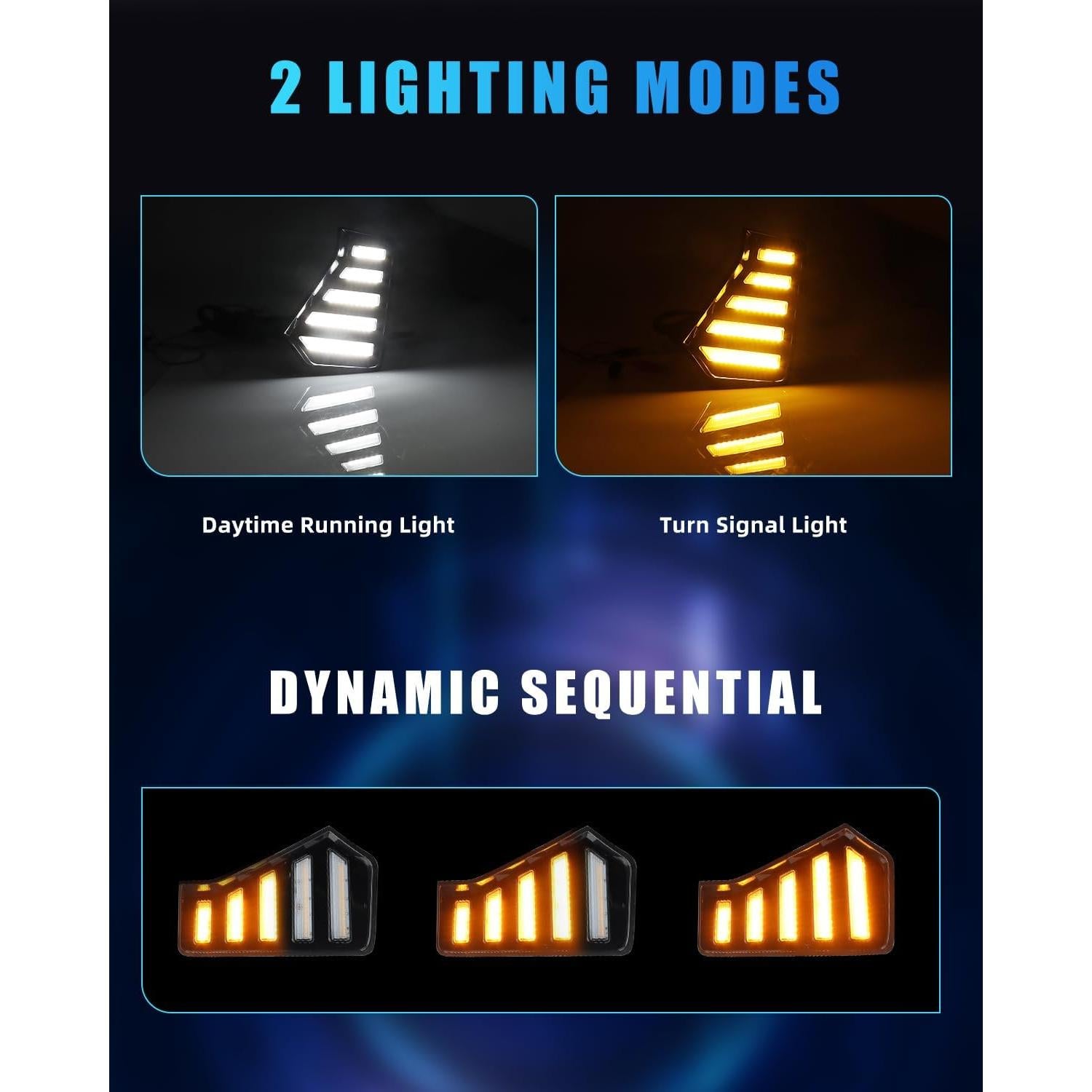 Luces Antiniebla LED DYNVEX Tacoma 2024-2025, Ámbar y Blanca