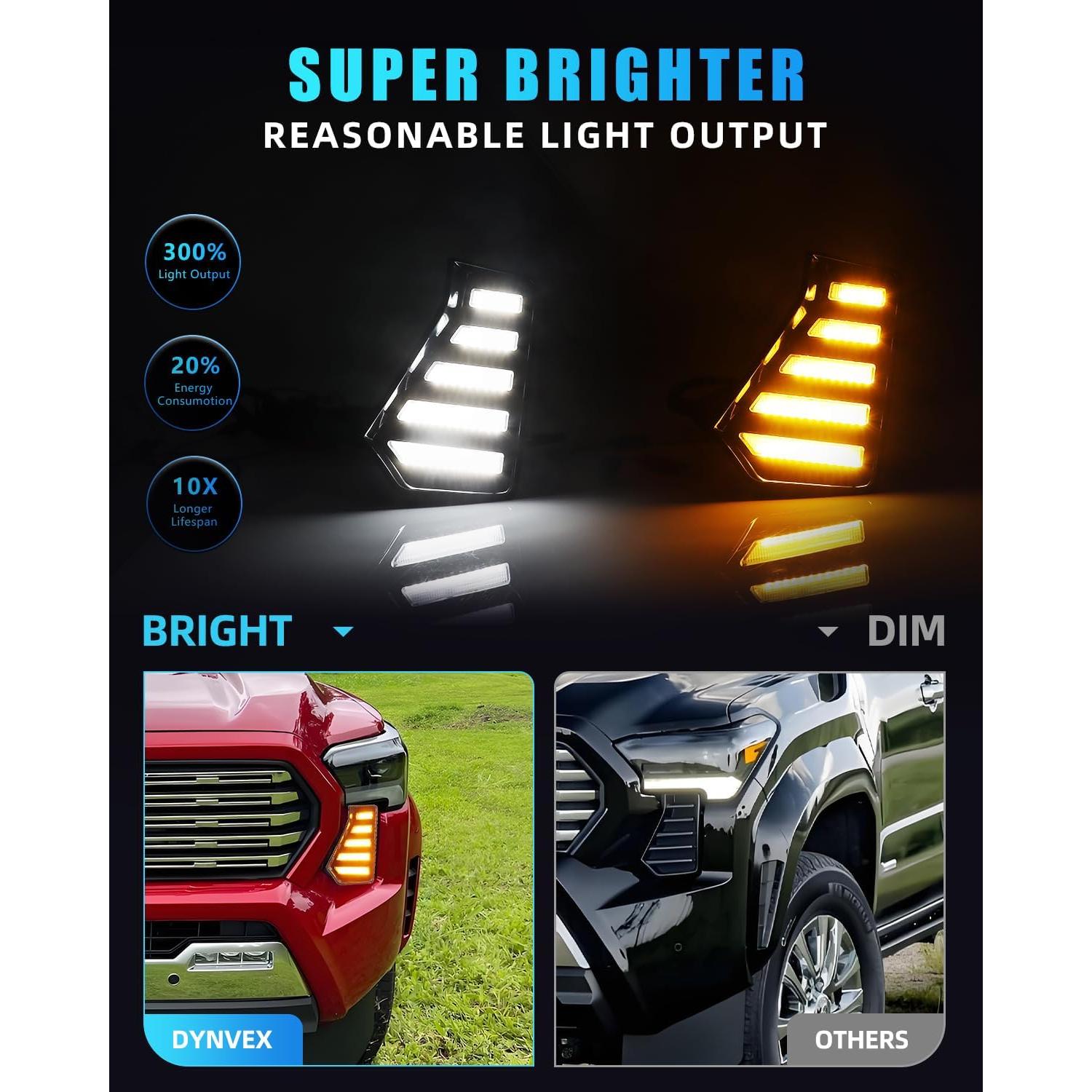 Luces Antiniebla LED DYNVEX Tacoma 2024-2025, Ámbar y Blanca