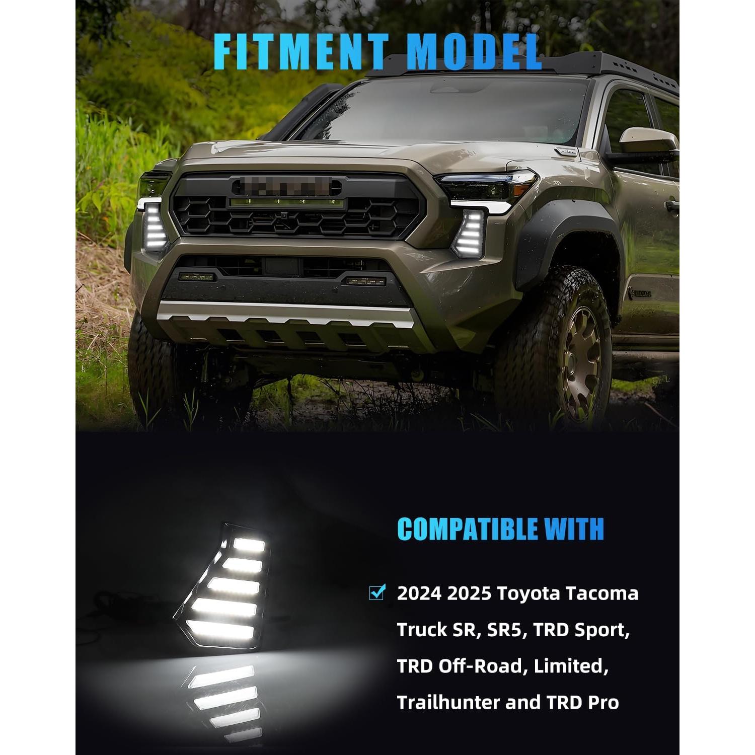 Luces Antiniebla LED DYNVEX Tacoma 2024-2025, Ámbar y Blanca