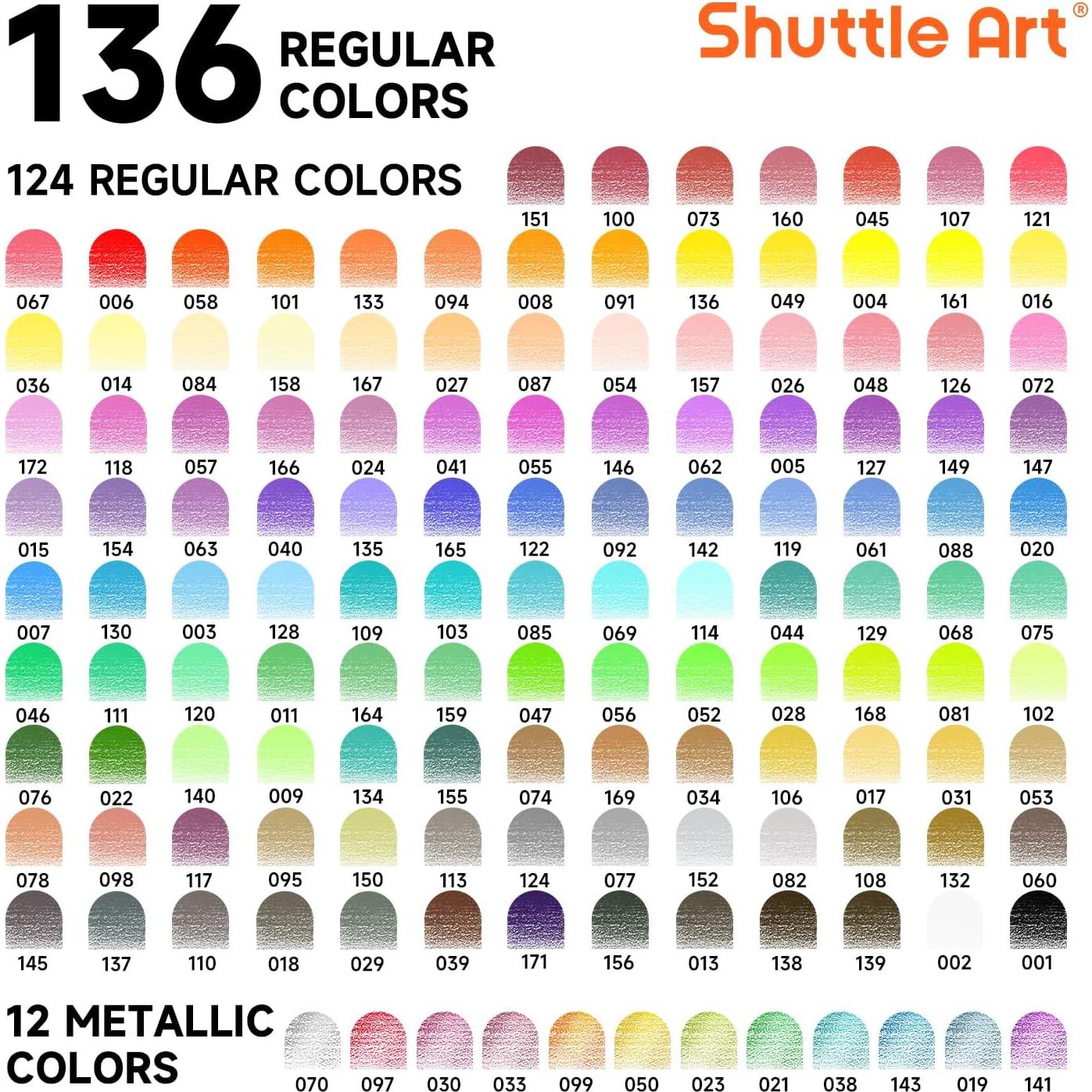 Lápices de Colores Shuttle Art 136 Colores Multicolor