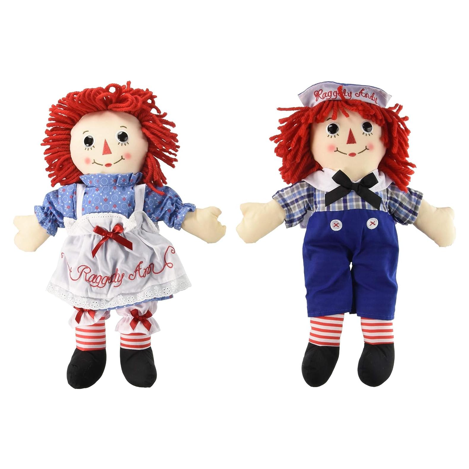 Paquete de 2 Muñecas Aurora Raggedy Ann y Andy 40.6 cm