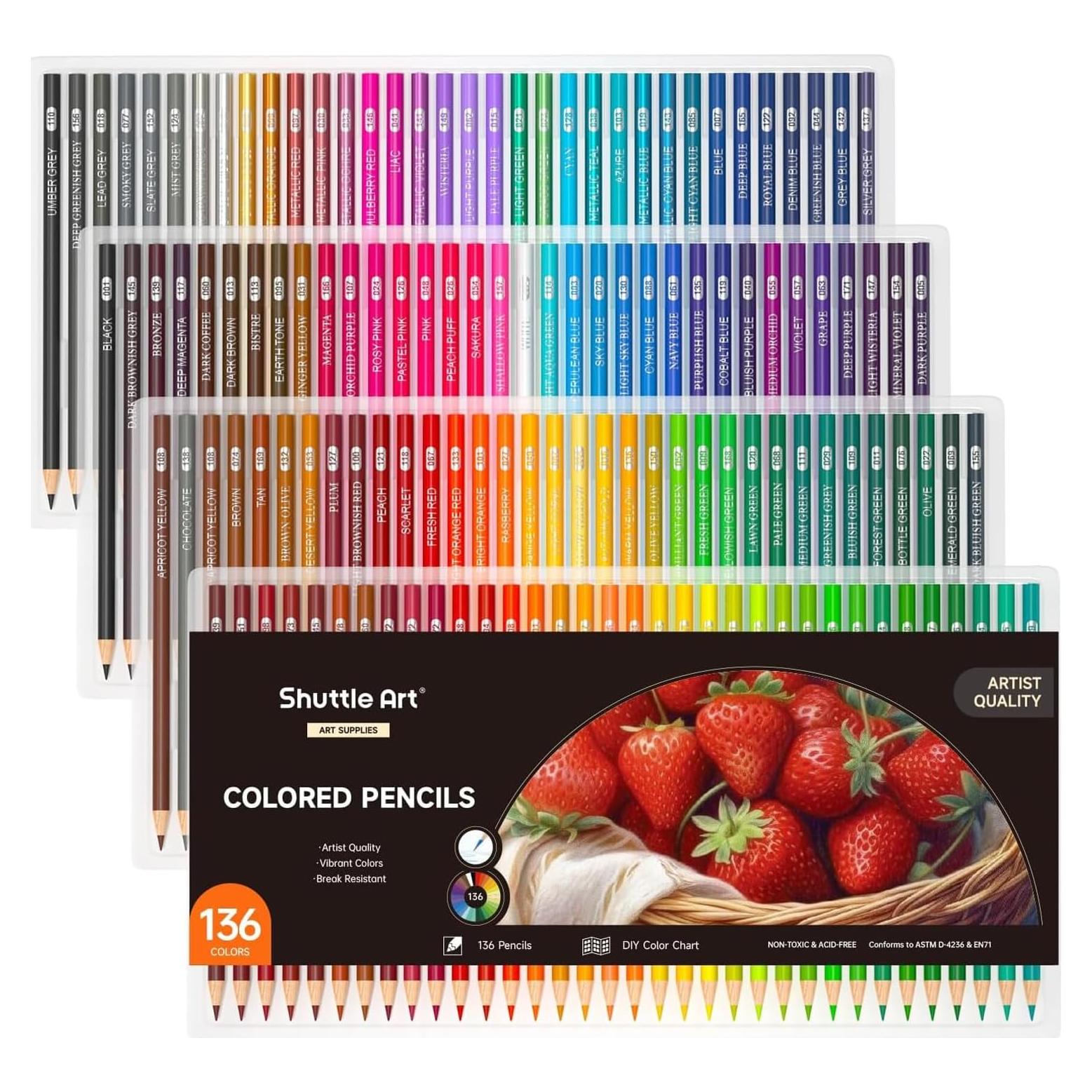 Set de 136 Lápices de Colores Shuttle Art - Multicolor