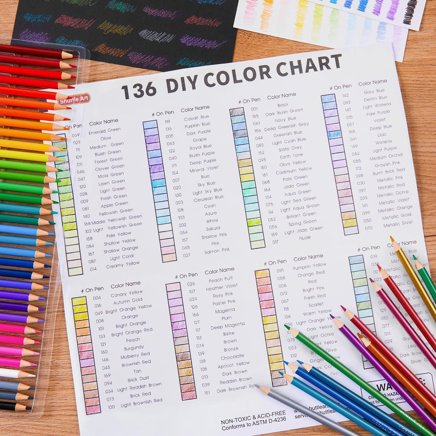 Set de 136 Lápices de Colores Shuttle Art - Multicolor