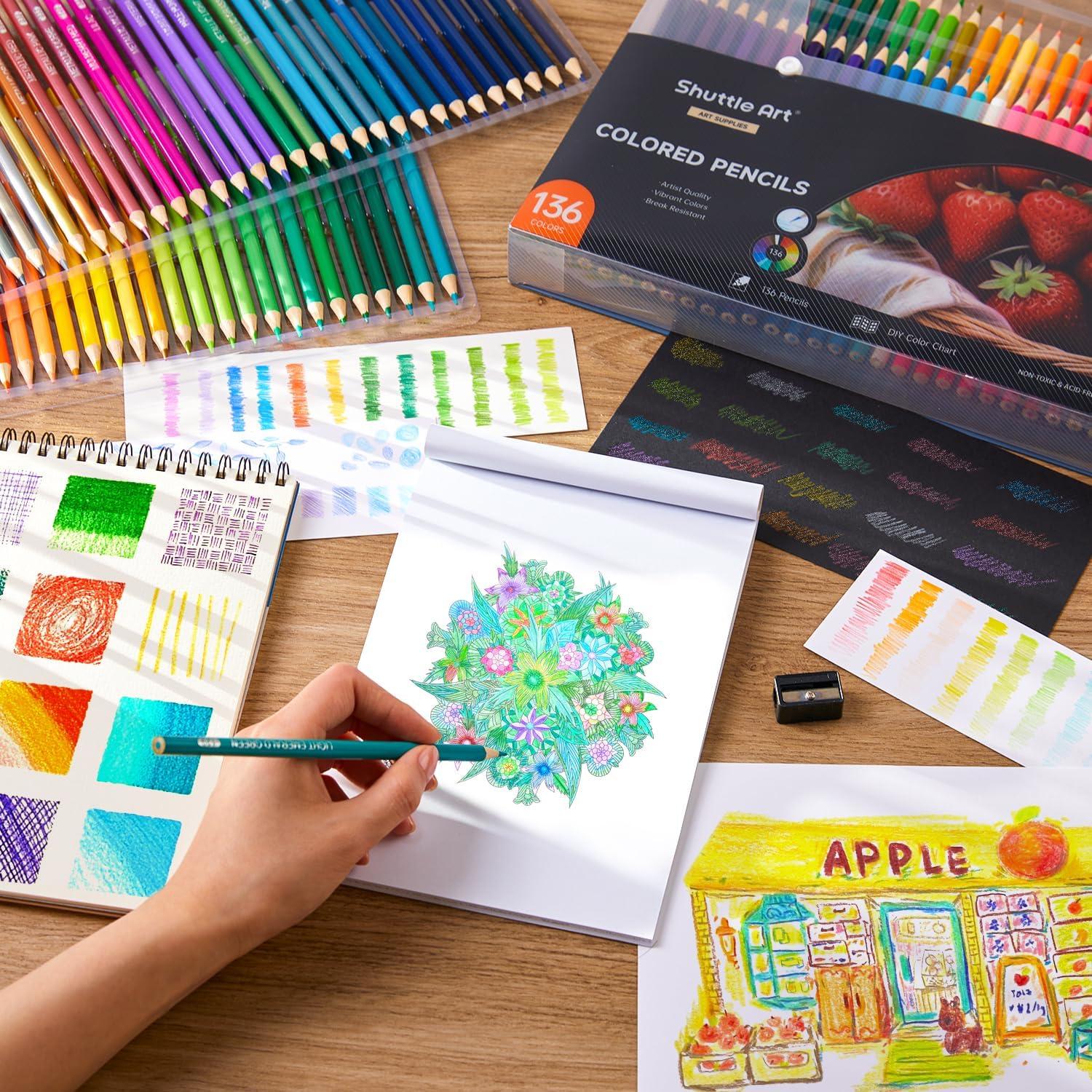 Set de 136 Lápices de Colores Shuttle Art - Multicolor