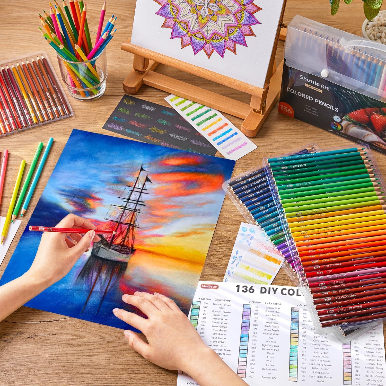 Set de 136 Lápices de Colores Shuttle Art - Multicolor