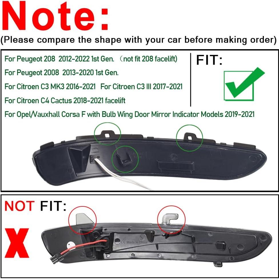 Luces de Señal de Giro LED Hacreyatu para Peugeot y Citroen