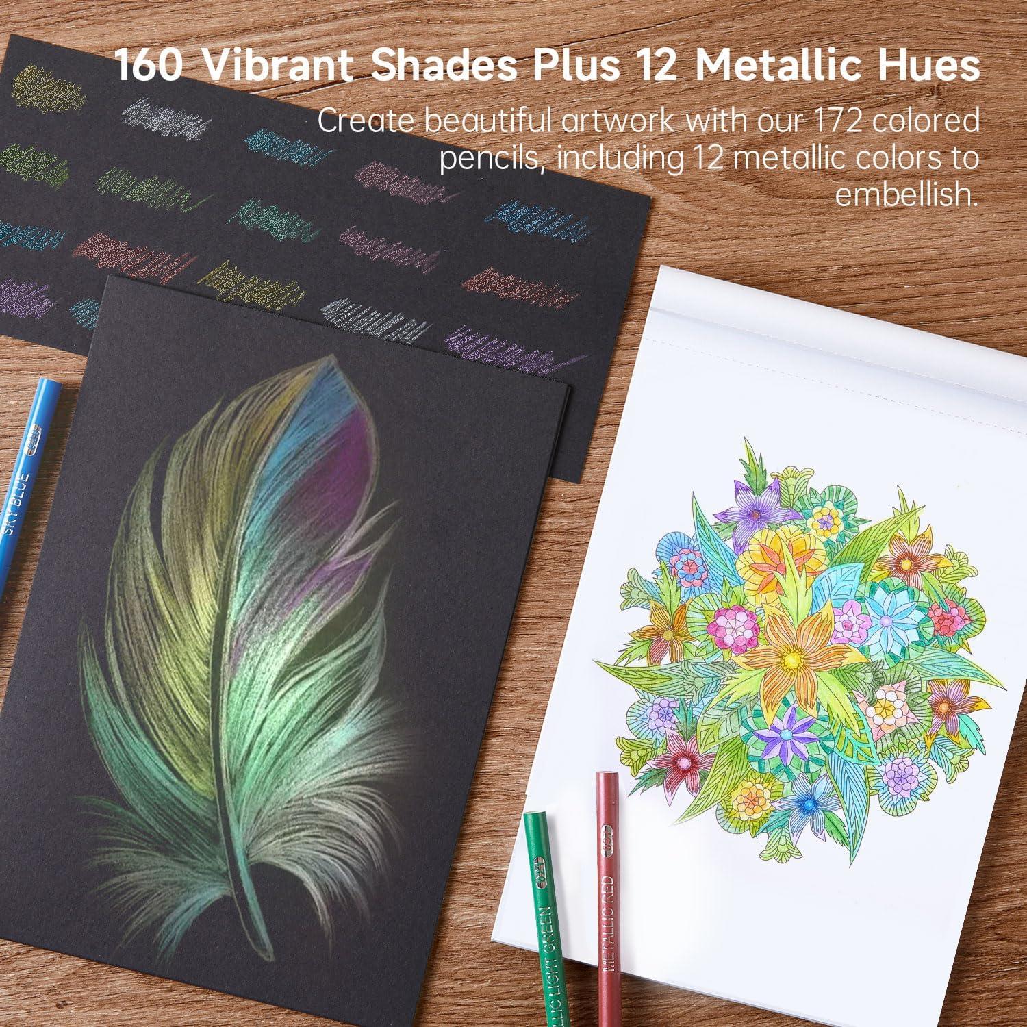 Set de 172 Lápices de Colores Shuttle Art - Suave y Vibrante