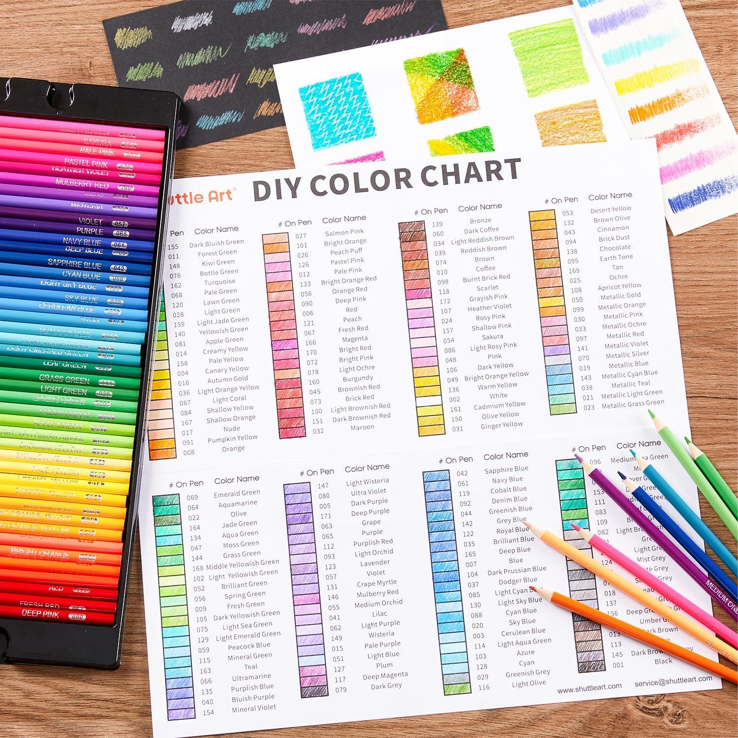 Set de 172 Lápices de Colores Shuttle Art - Suave y Vibrante
