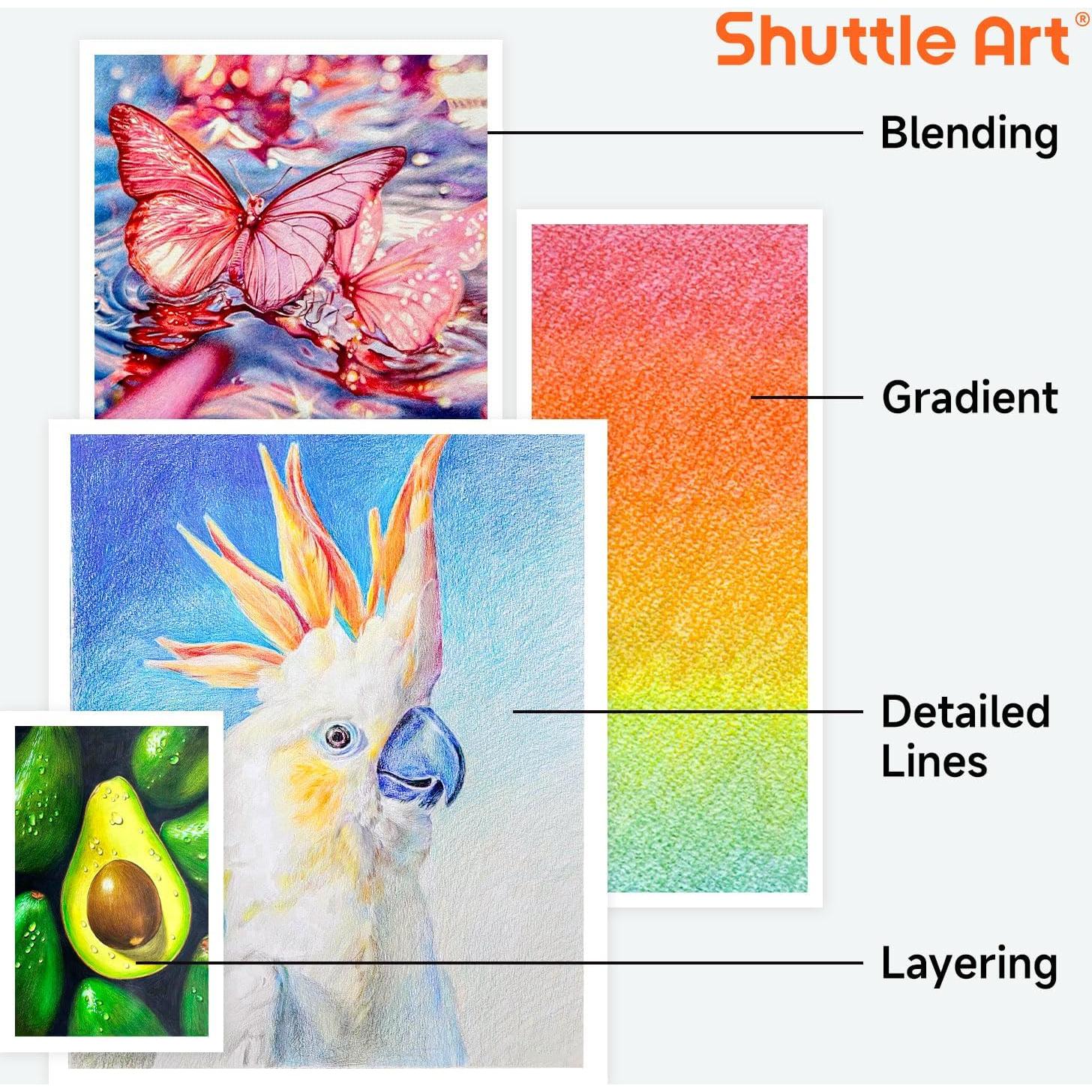 Set de 172 Lápices de Colores Shuttle Art - Suave y Vibrante