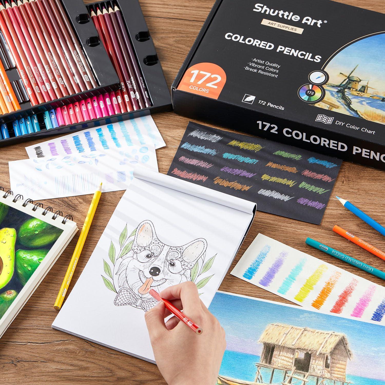 Set de 172 Lápices de Colores Shuttle Art - Suave y Vibrante