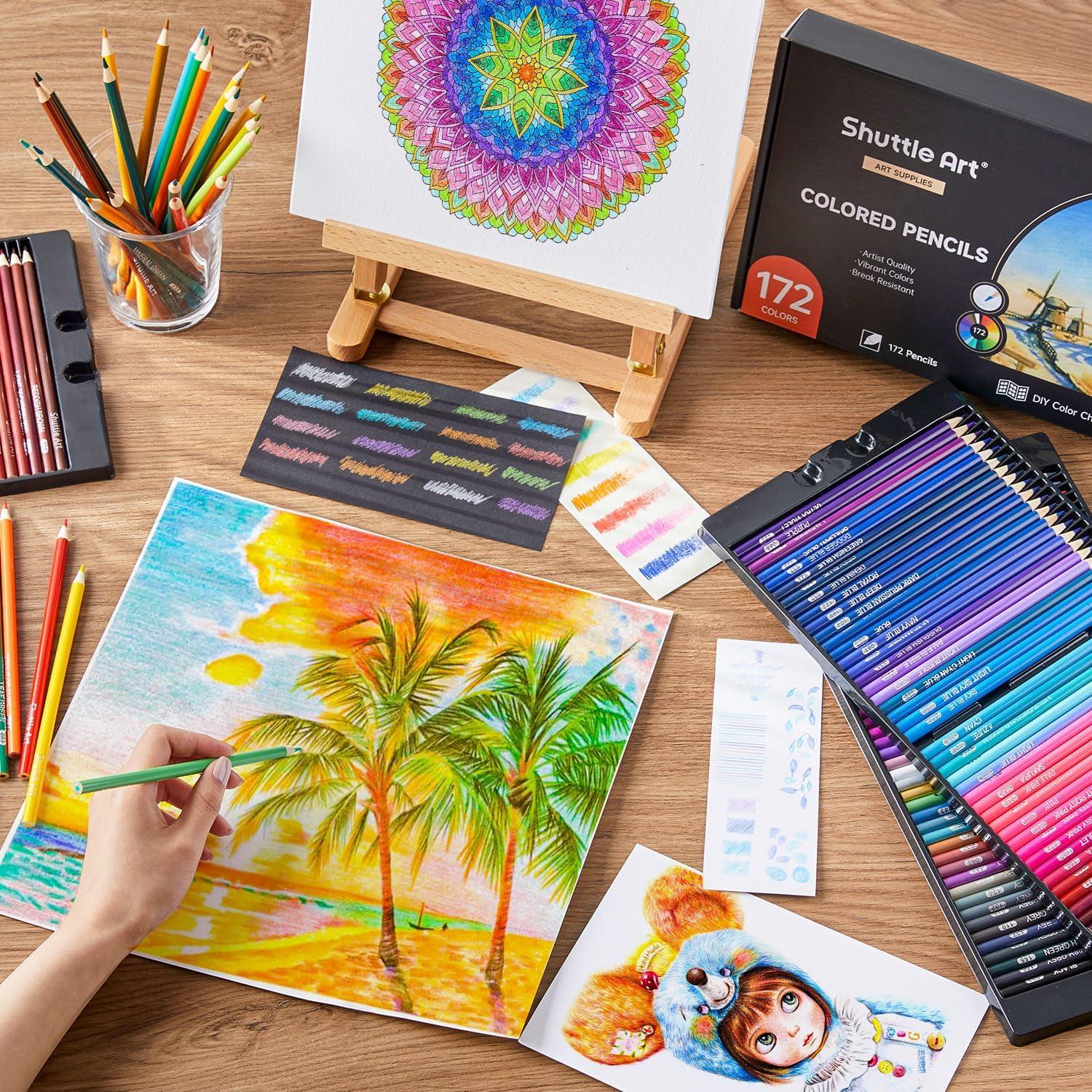 Set de 172 Lápices de Colores Shuttle Art - Suave y Vibrante