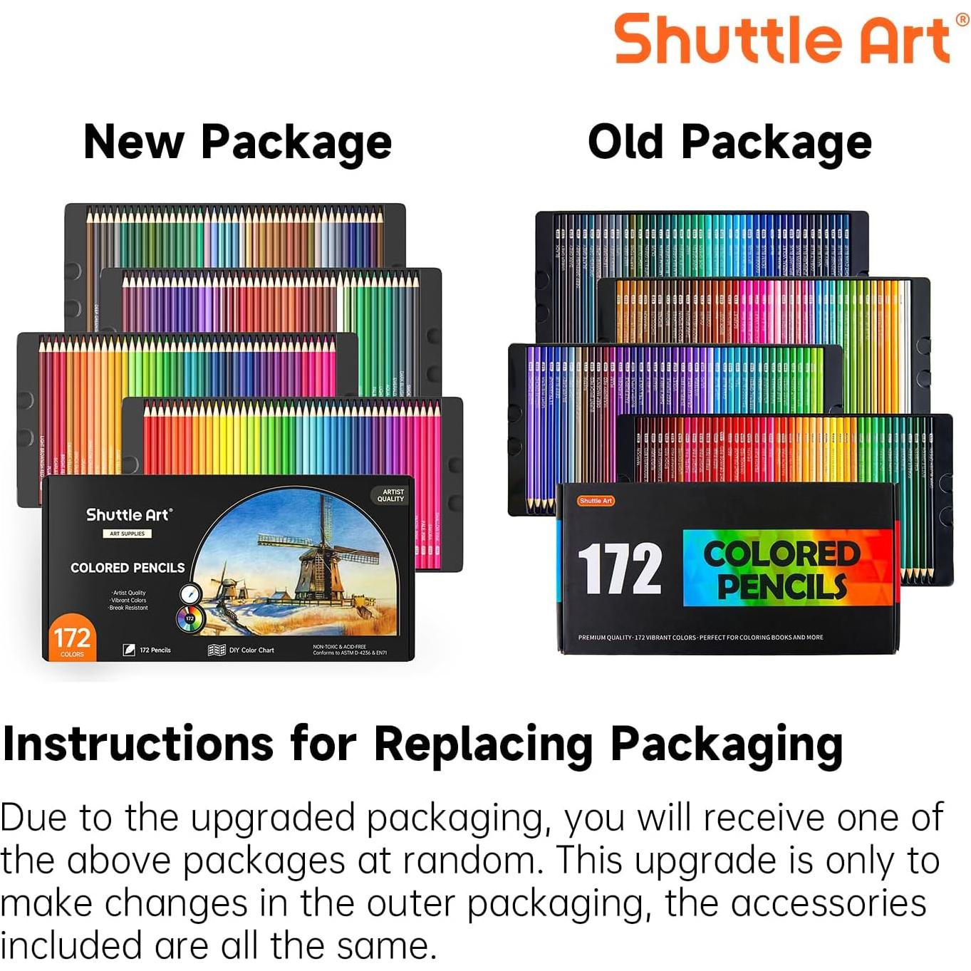 Set de 172 Lápices de Colores Shuttle Art - Suave y Vibrante