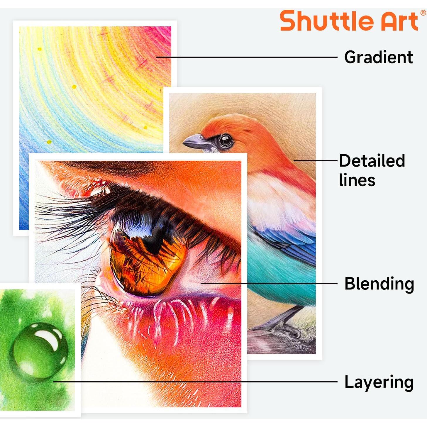 Set de 180 Lápices de Colores Shuttle Art con Sacapuntas