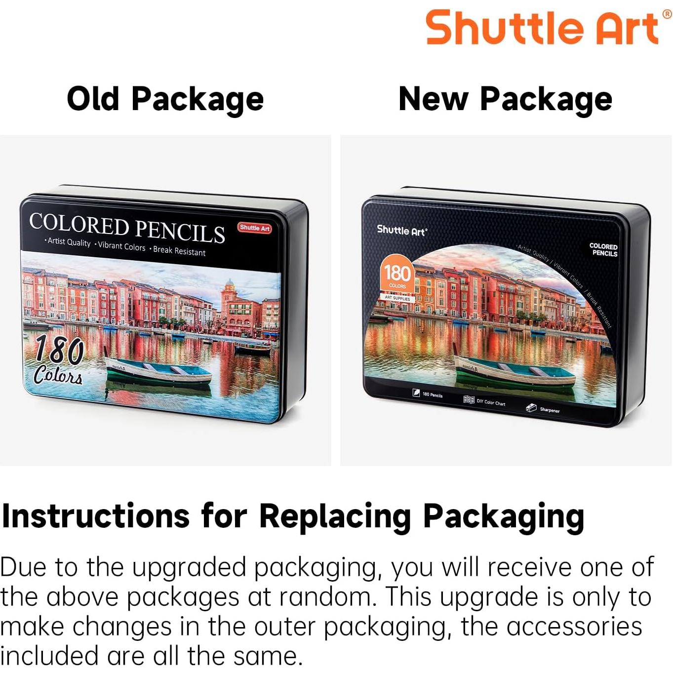 Set de 180 Lápices de Colores Shuttle Art con Sacapuntas