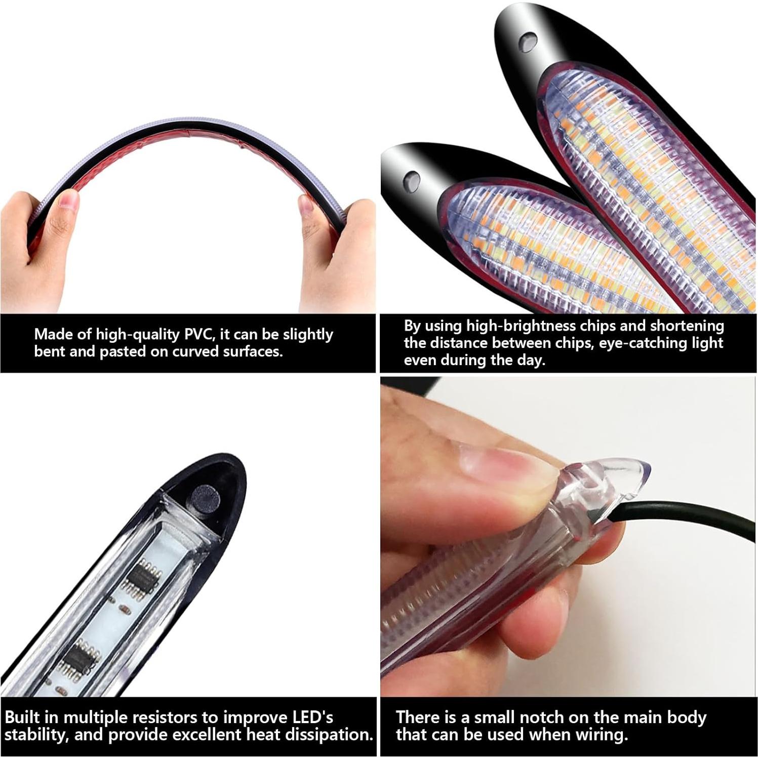 Tira LED DRL GZRUICA 15.5cm Impermeable Luz Diurna y Giro