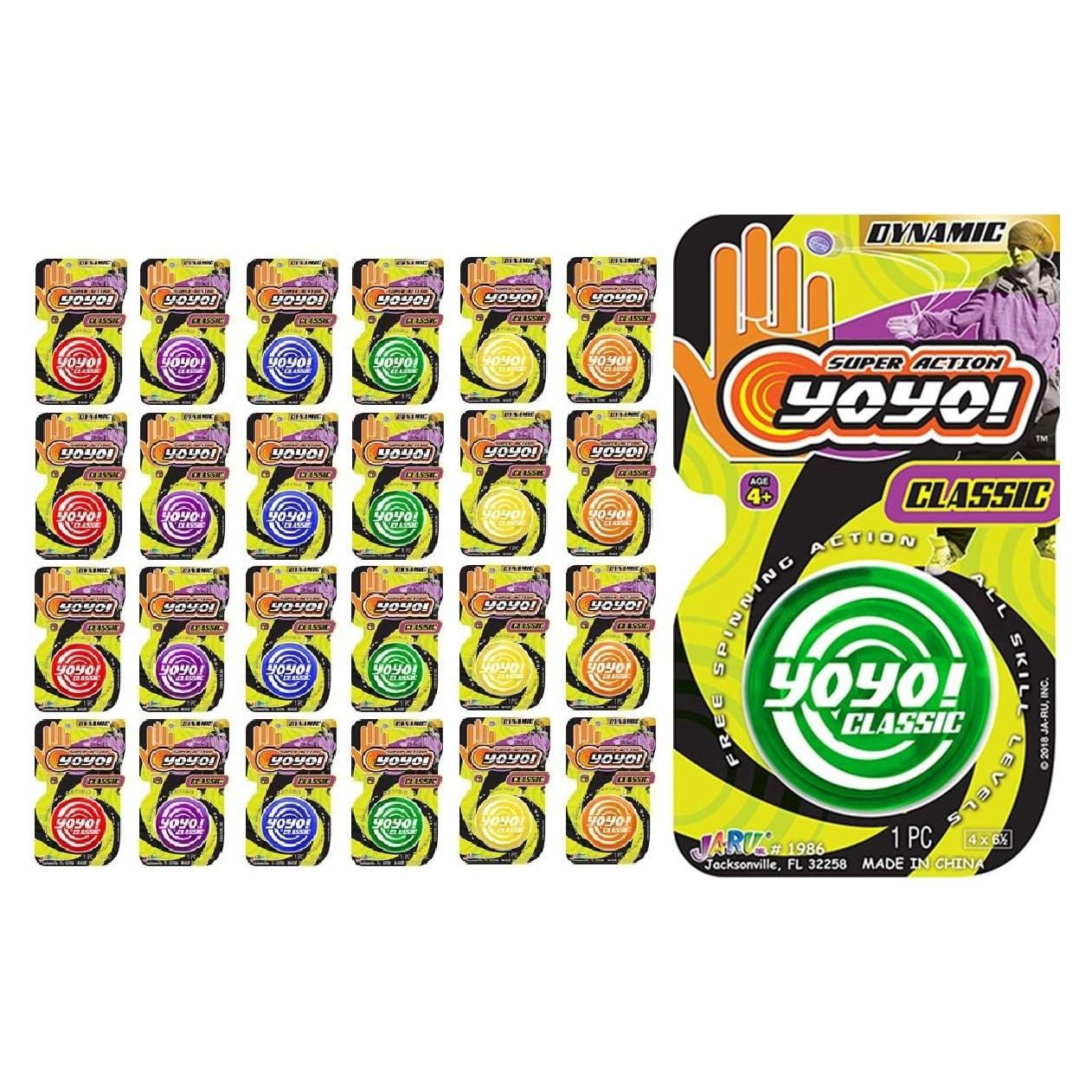 Yoyo Clásico Dinámico JA-RU 24 Piezas Colores Asortidos