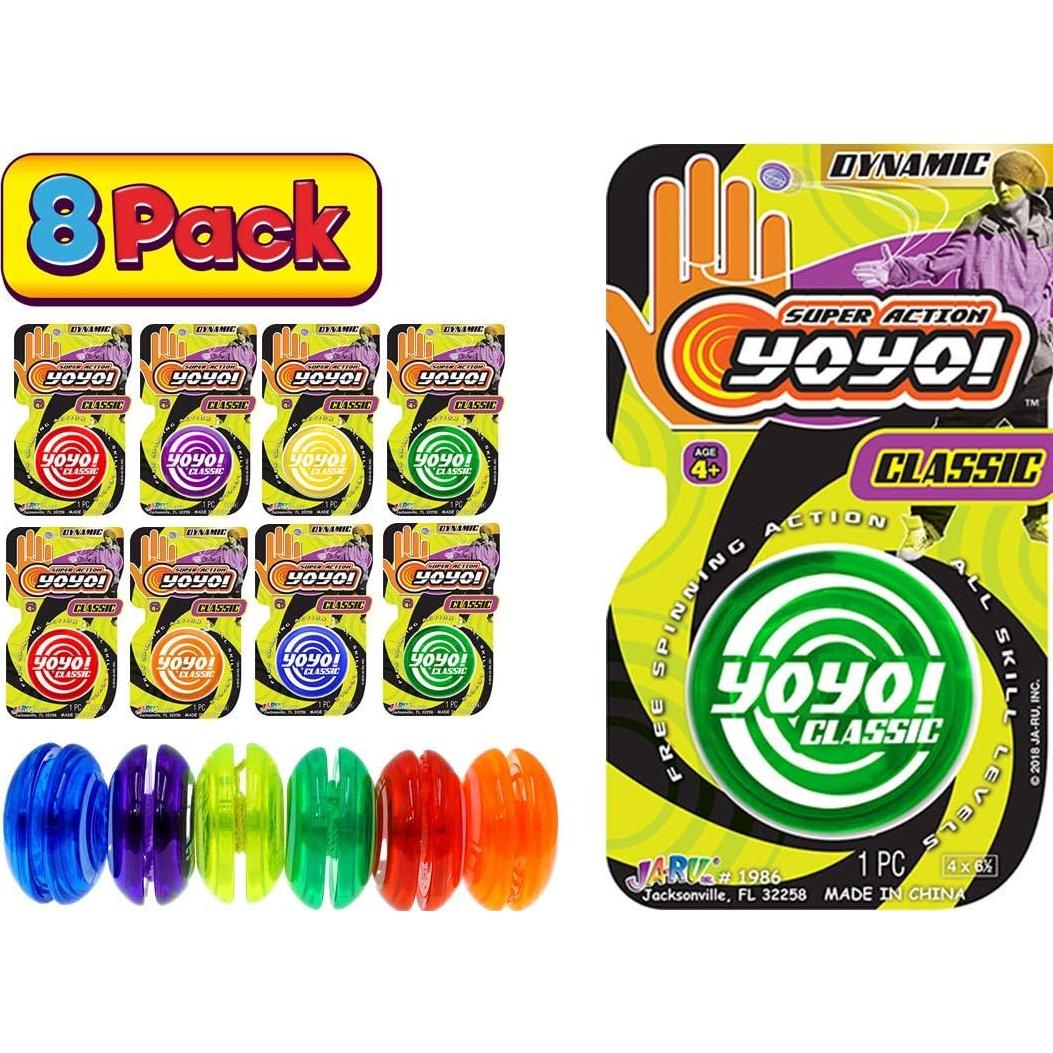 Yo-Yo Clásico JA-RU Paquete de 8 Colores Asortidos