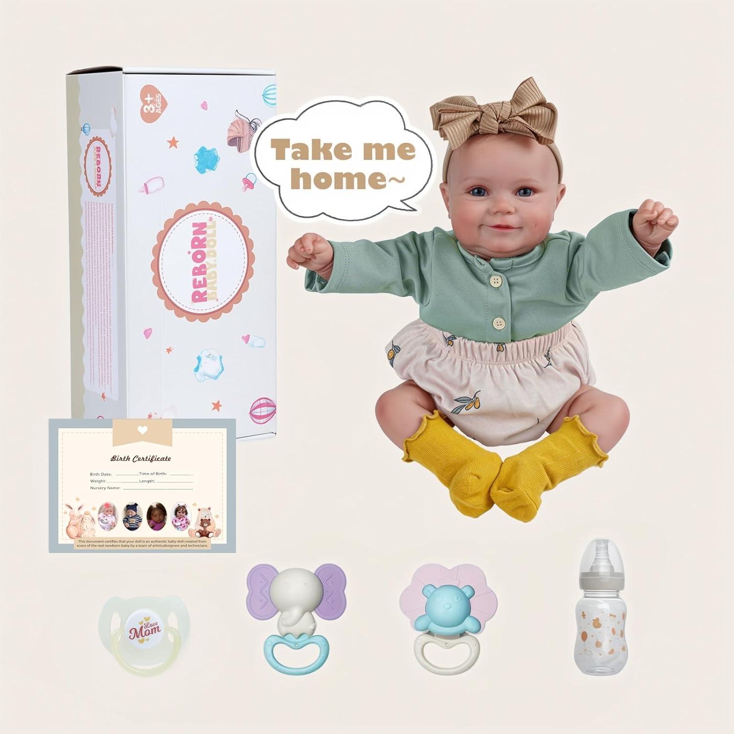 Muñeca Reborn BABESIDE 50.8 cm Realista con Accesorios